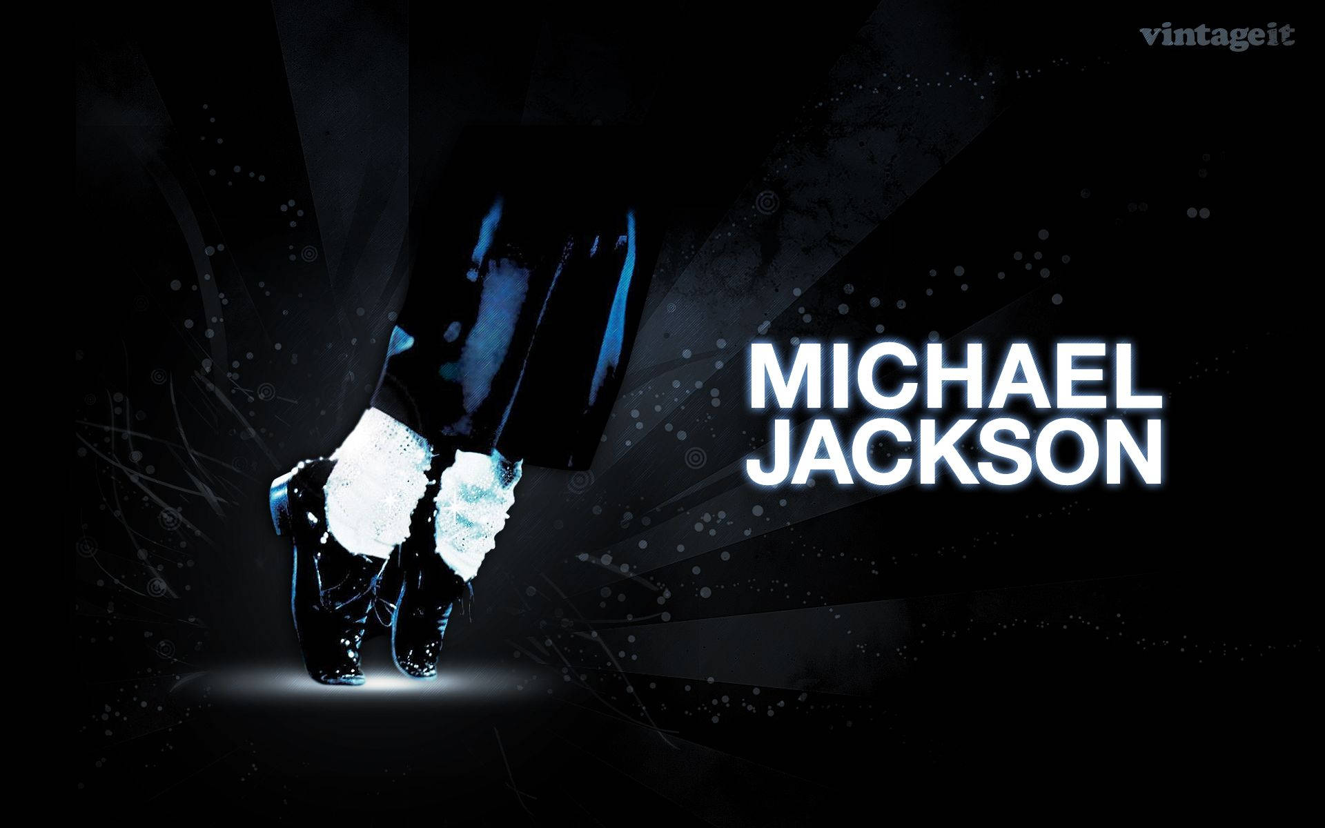 Michael Jackson, glowing white boots, dark abstract background, Full HD Desktop Wallpaper