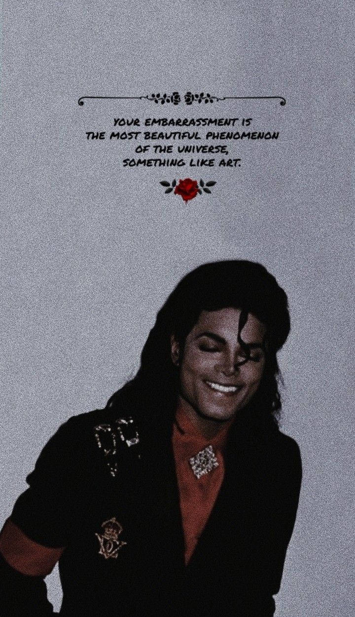 Michael Jackson, black jacket with red accents, sparkling embellishments, SD Phone Wallpaper