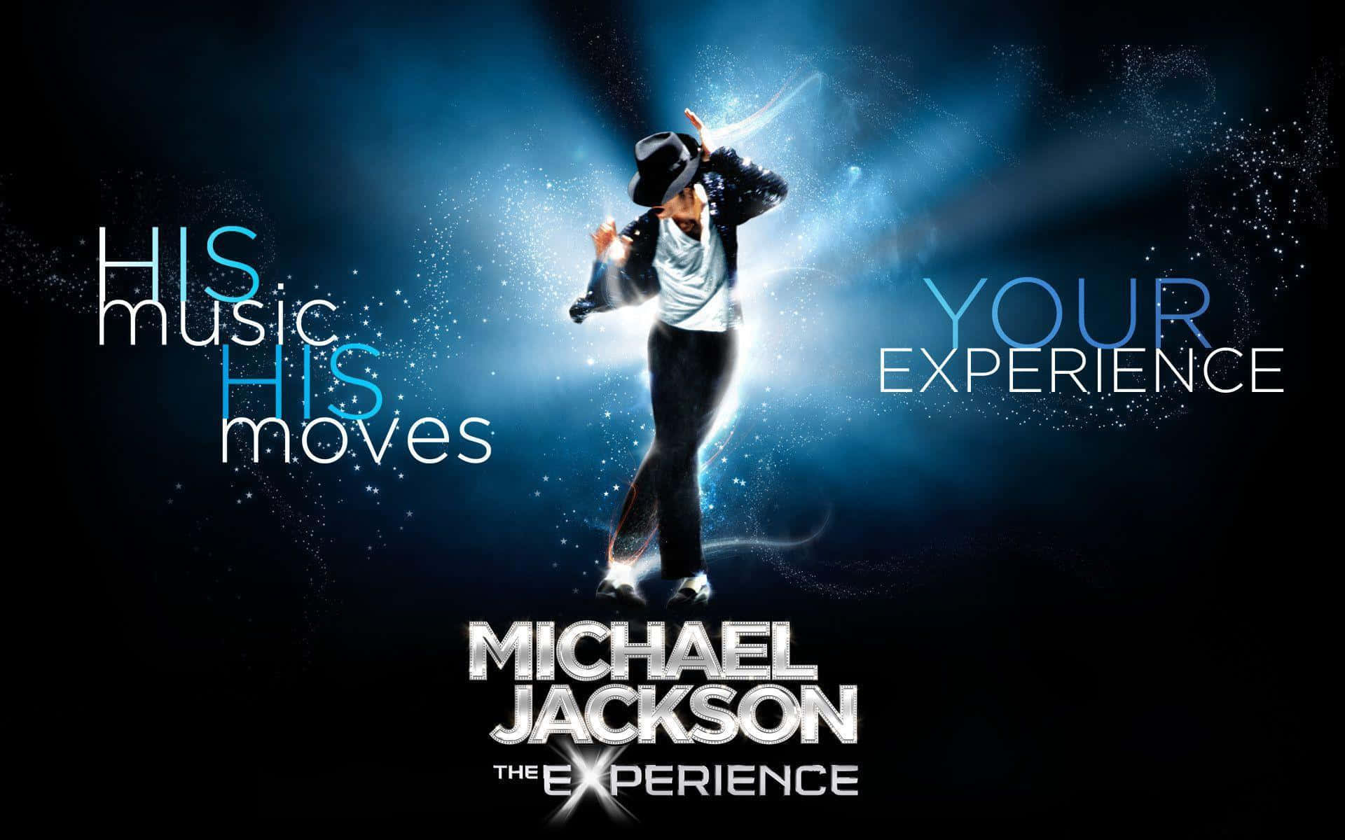 Michael Jackson, iconic pose, glowing blue light, Full HD Desktop Wallpaper