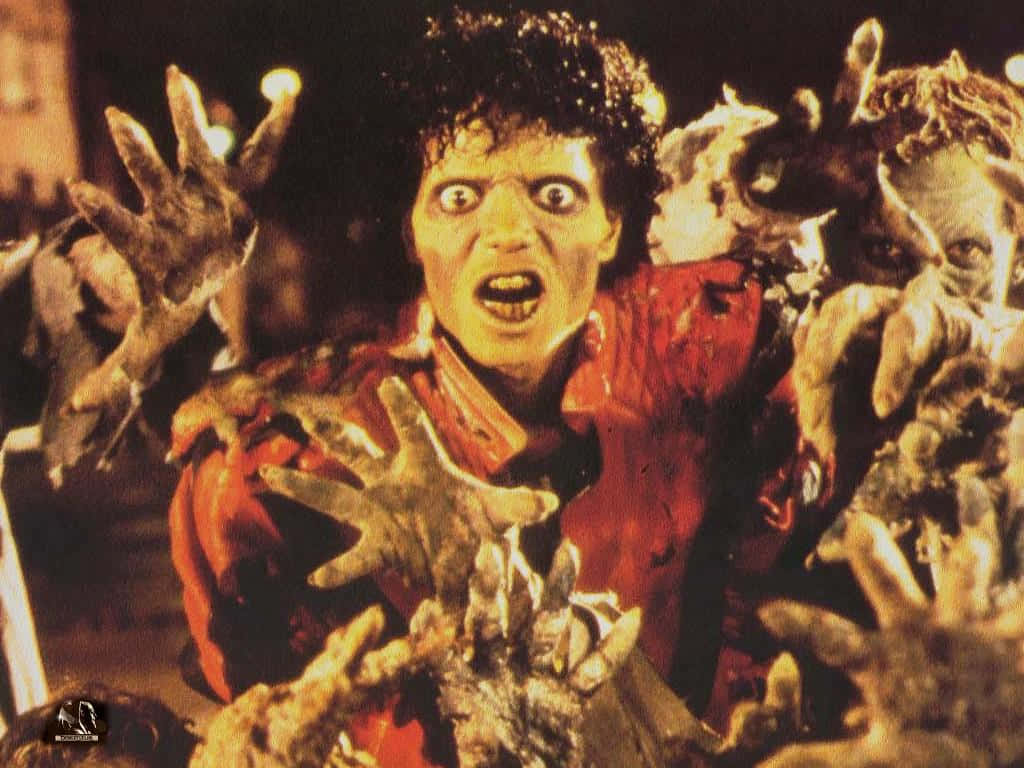 Michael Jackson, Thriller, red shirt, SD Desktop Wallpaper