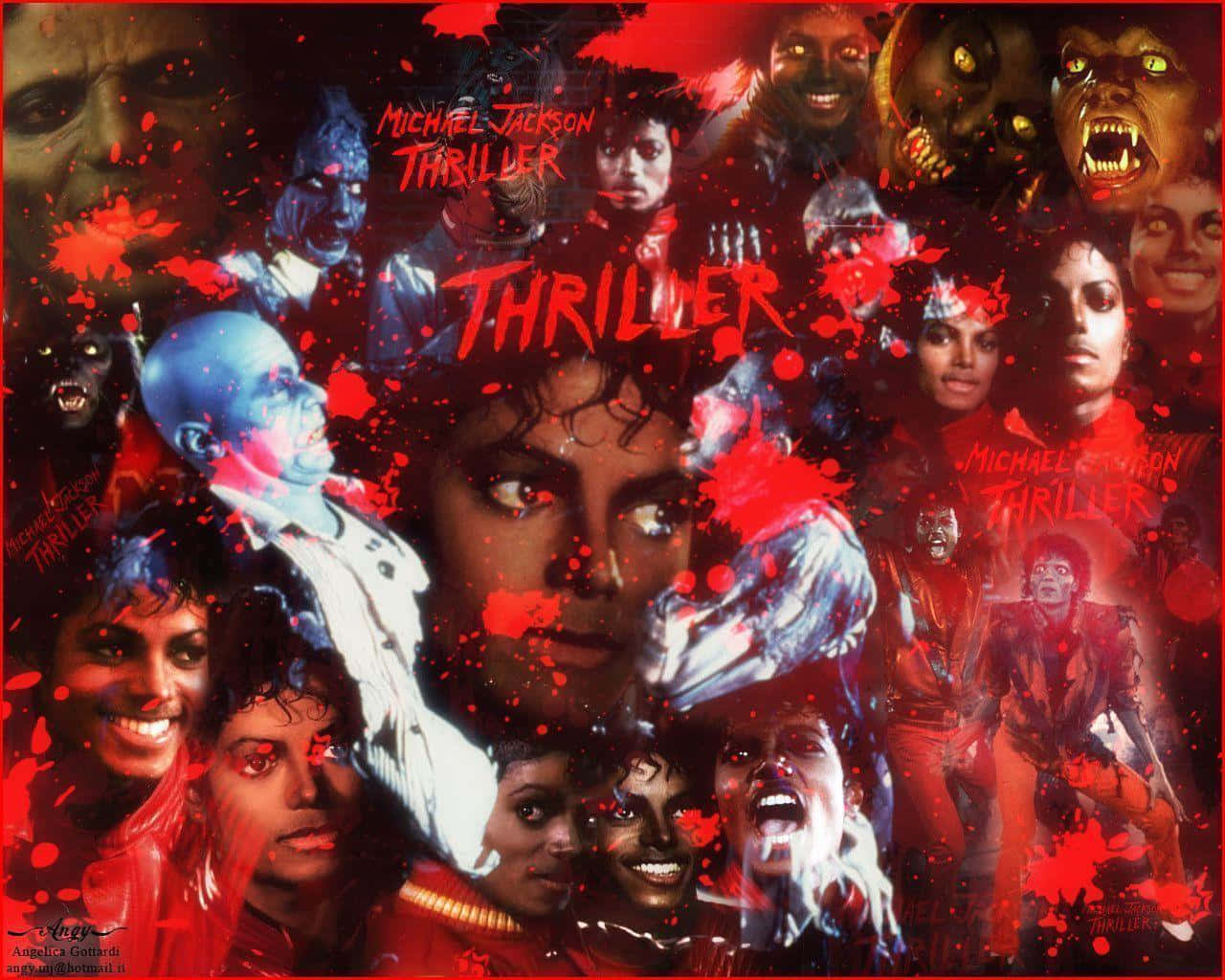 Michael Jackson, Thriller, vibrant red splatter, HD Desktop Wallpaper