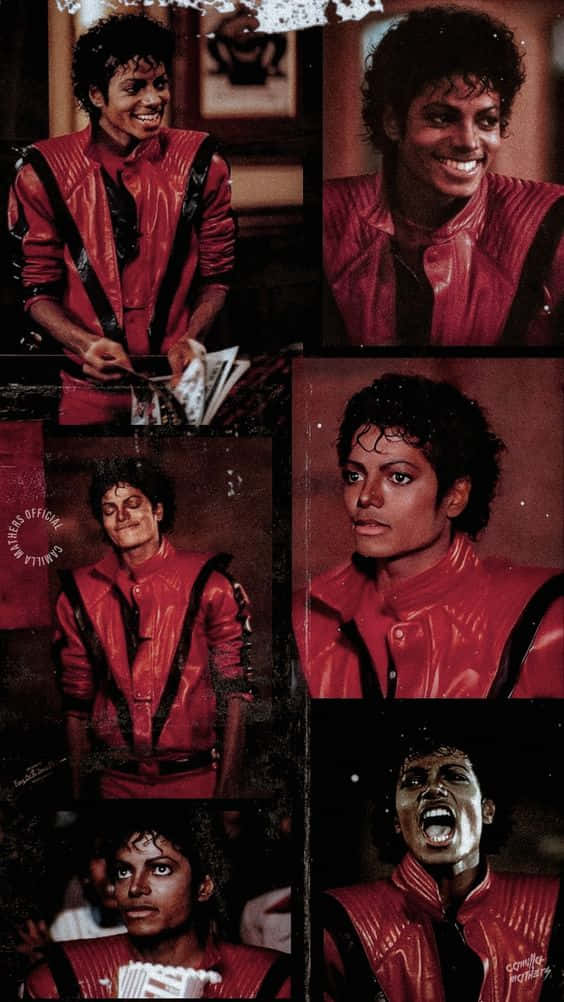 Michael Jackson, Thriller, red leather jacket, SD Phone Wallpaper