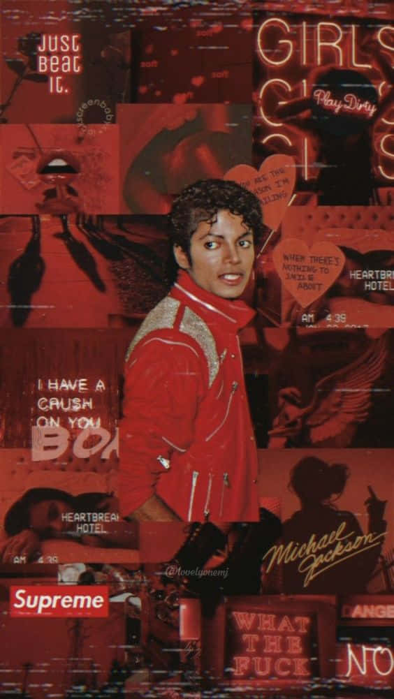 Michael Jackson, Thriller, red jacket, SD Phone Wallpaper