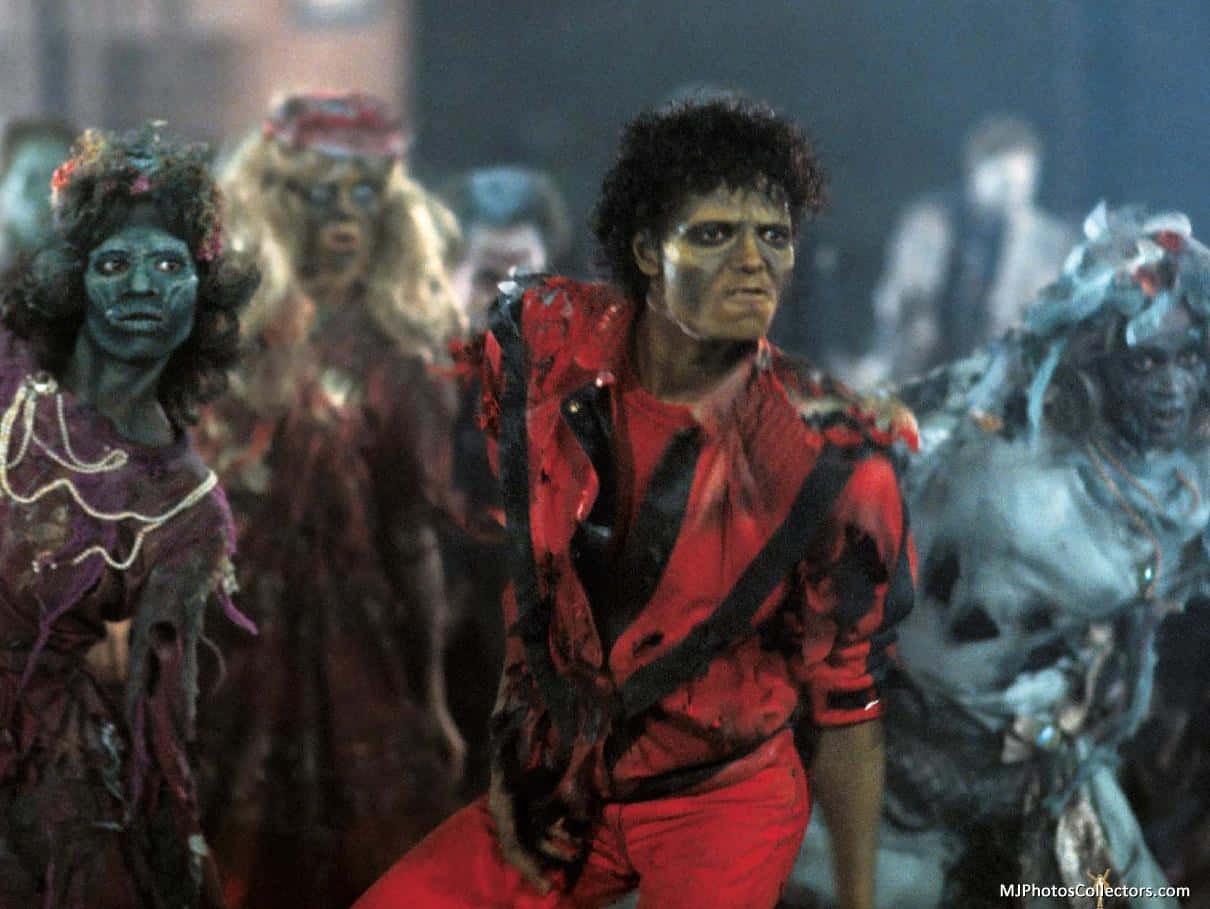 Michael Jackson, Thriller, bloodstained red outfit, SD Desktop Wallpaper