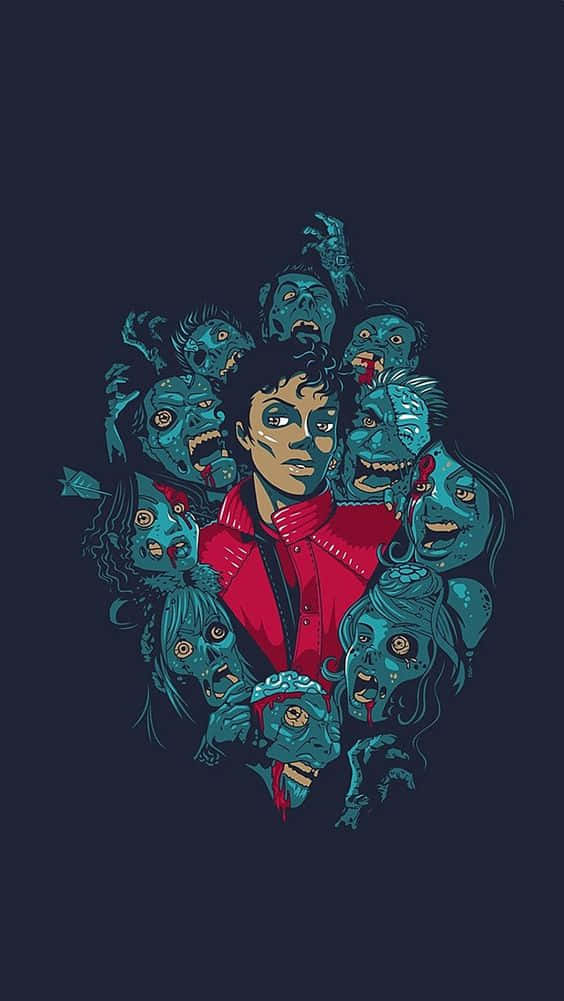 Michael Jackson, Thriller, zombie-like figures, SD Phone Wallpaper