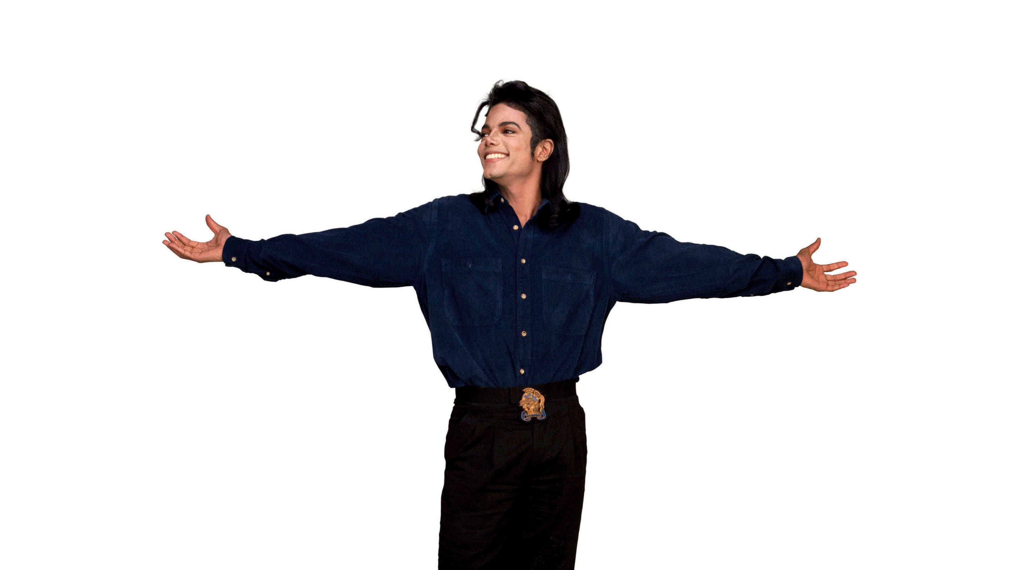 Michael Jackson, dark blue shirt, black pants, 4K Desktop Wallpaper