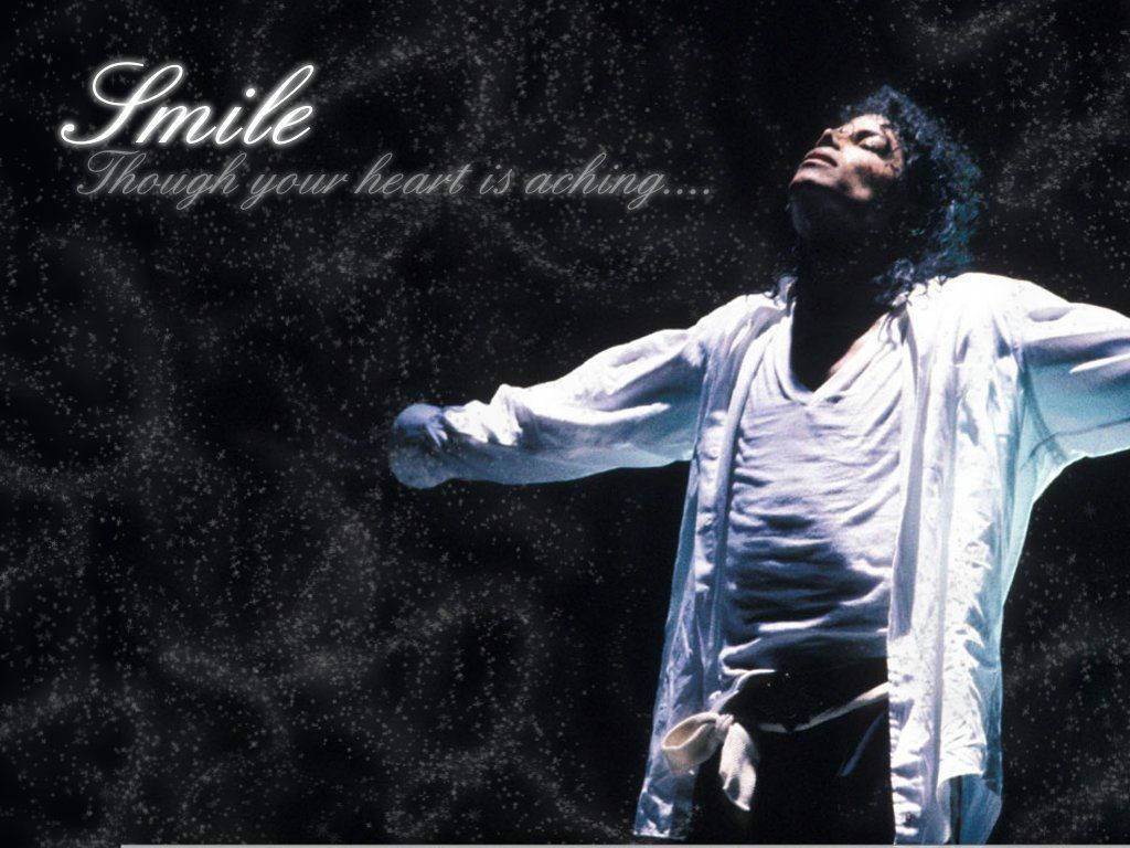 Michael Jackson, white shirt, dark rainstorm, SD Desktop Wallpaper