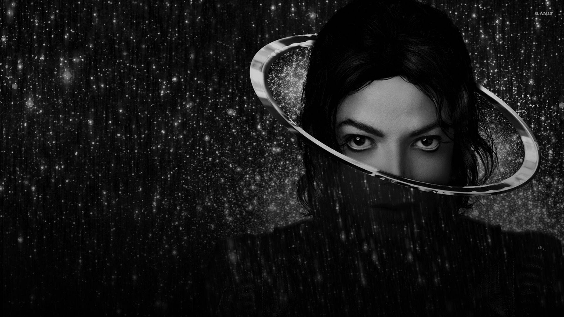 Michael Jackson, glowing ring, starry cosmic background, Full HD Desktop Wallpaper