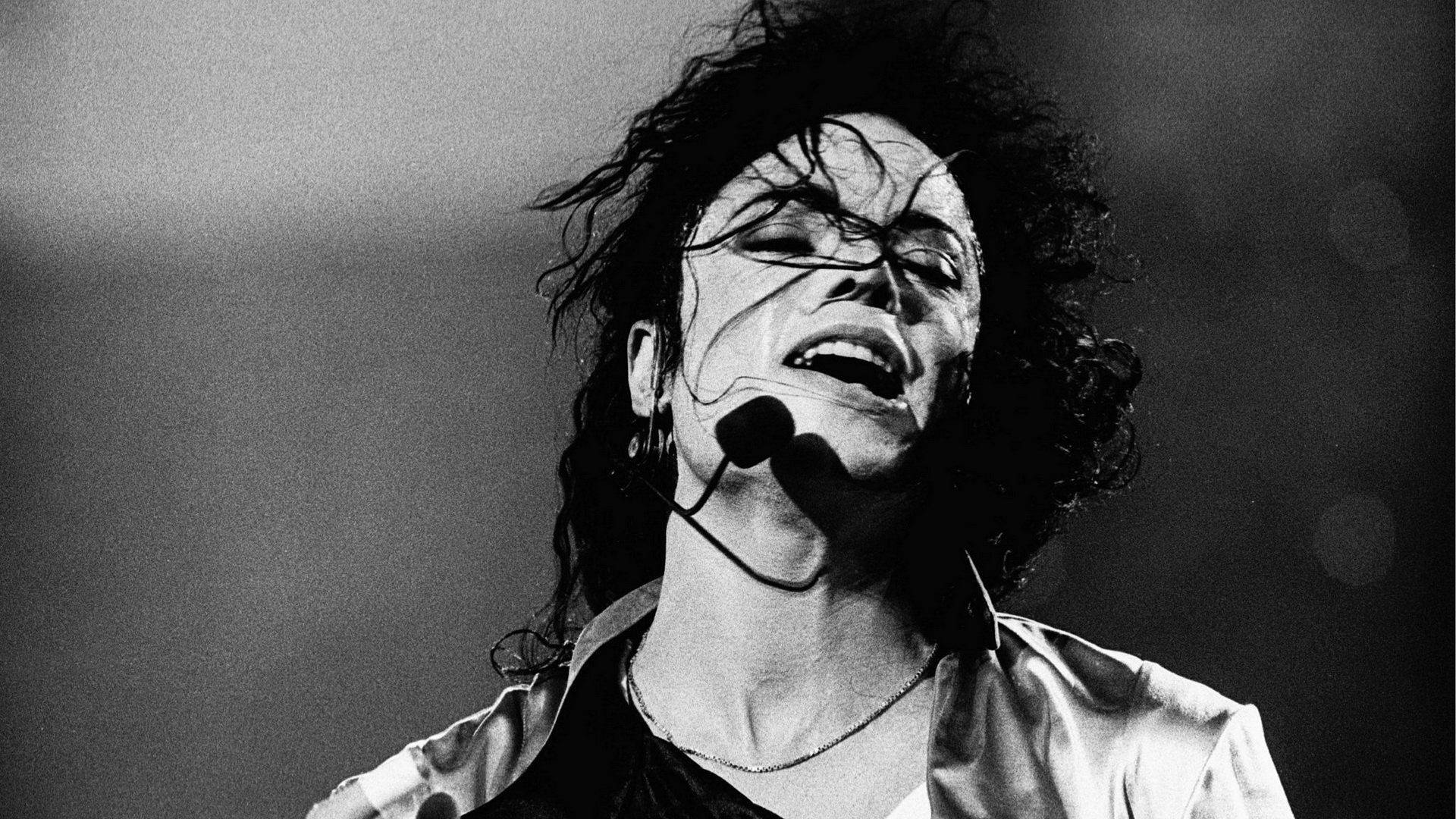 Michael Jackson, black and white, performance shot, Full HD Desktop Wallpaper