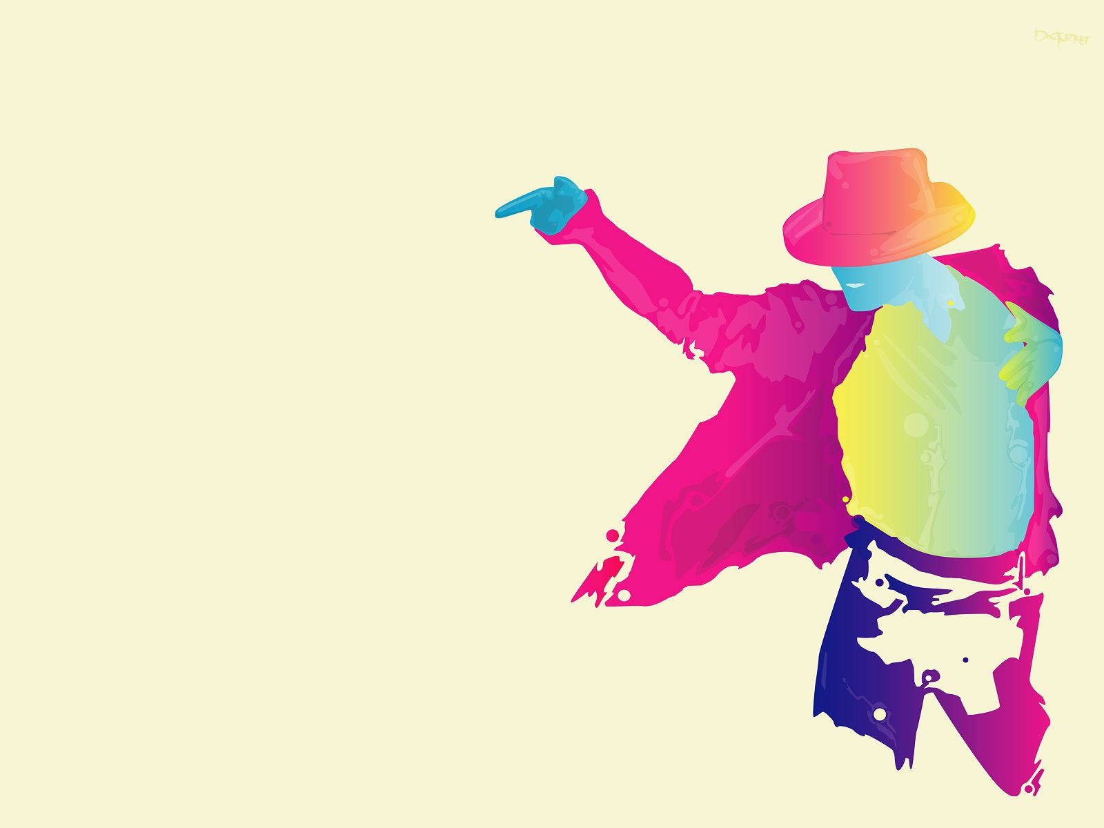 Michael Jackson, fedora, colorful gradient outfit, HD Desktop Wallpaper