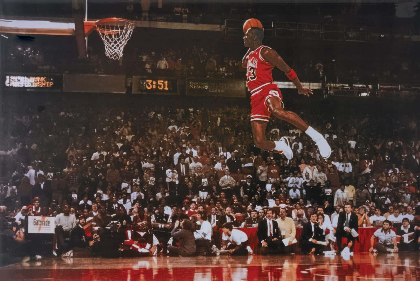 Michael Jordan, dunk, basketball game, HD Desktop Wallpaper