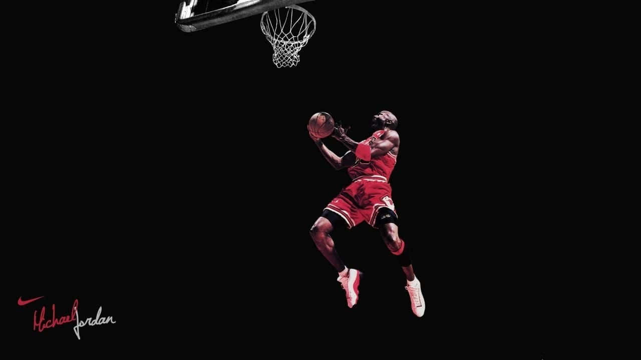 Michael Jordan, red Chicago Bulls uniform, dunk, HD Desktop Wallpaper