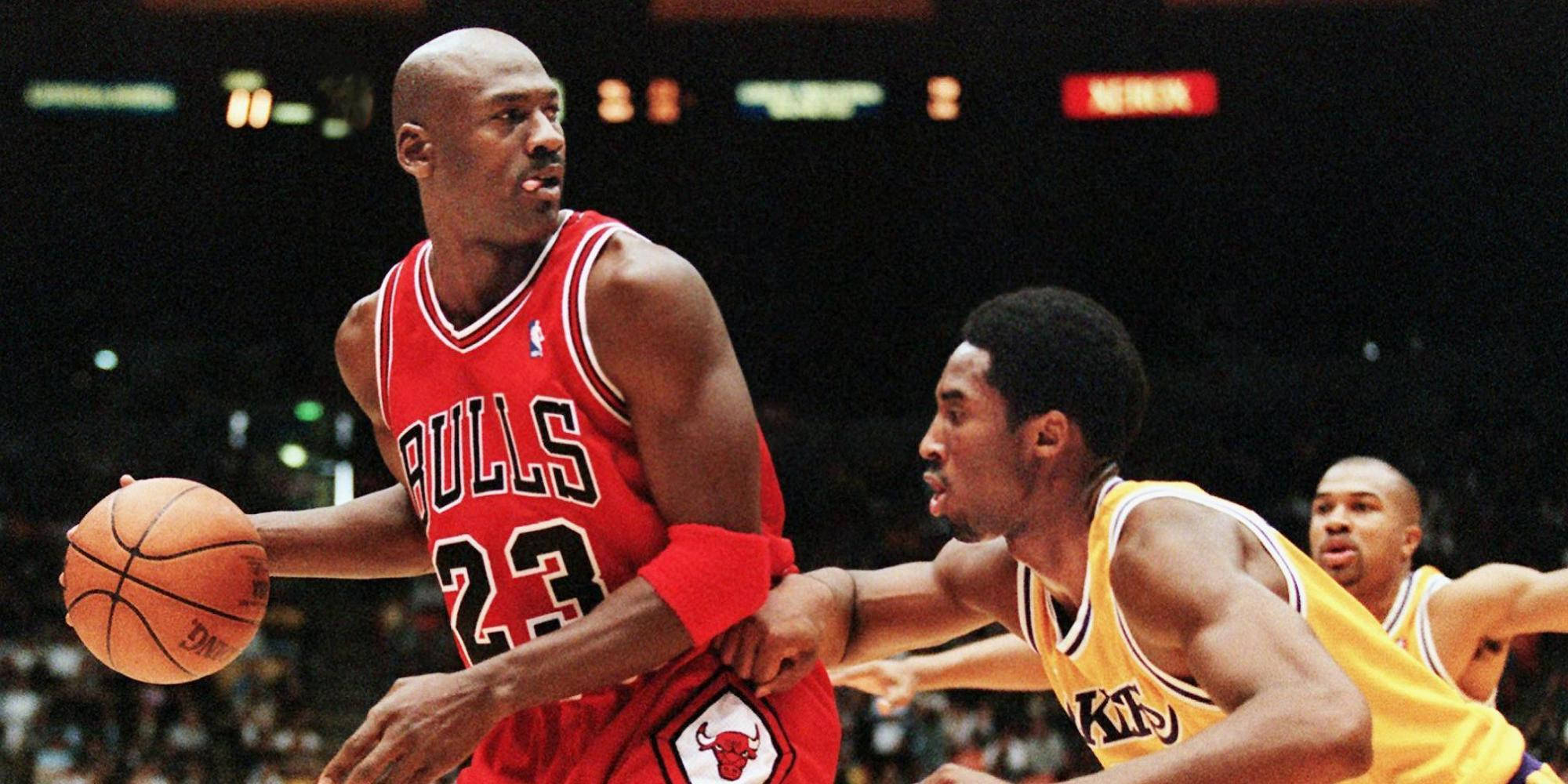 Michael Jordan, red Bulls jersey, Lakers player, Full HD Desktop Wallpaper