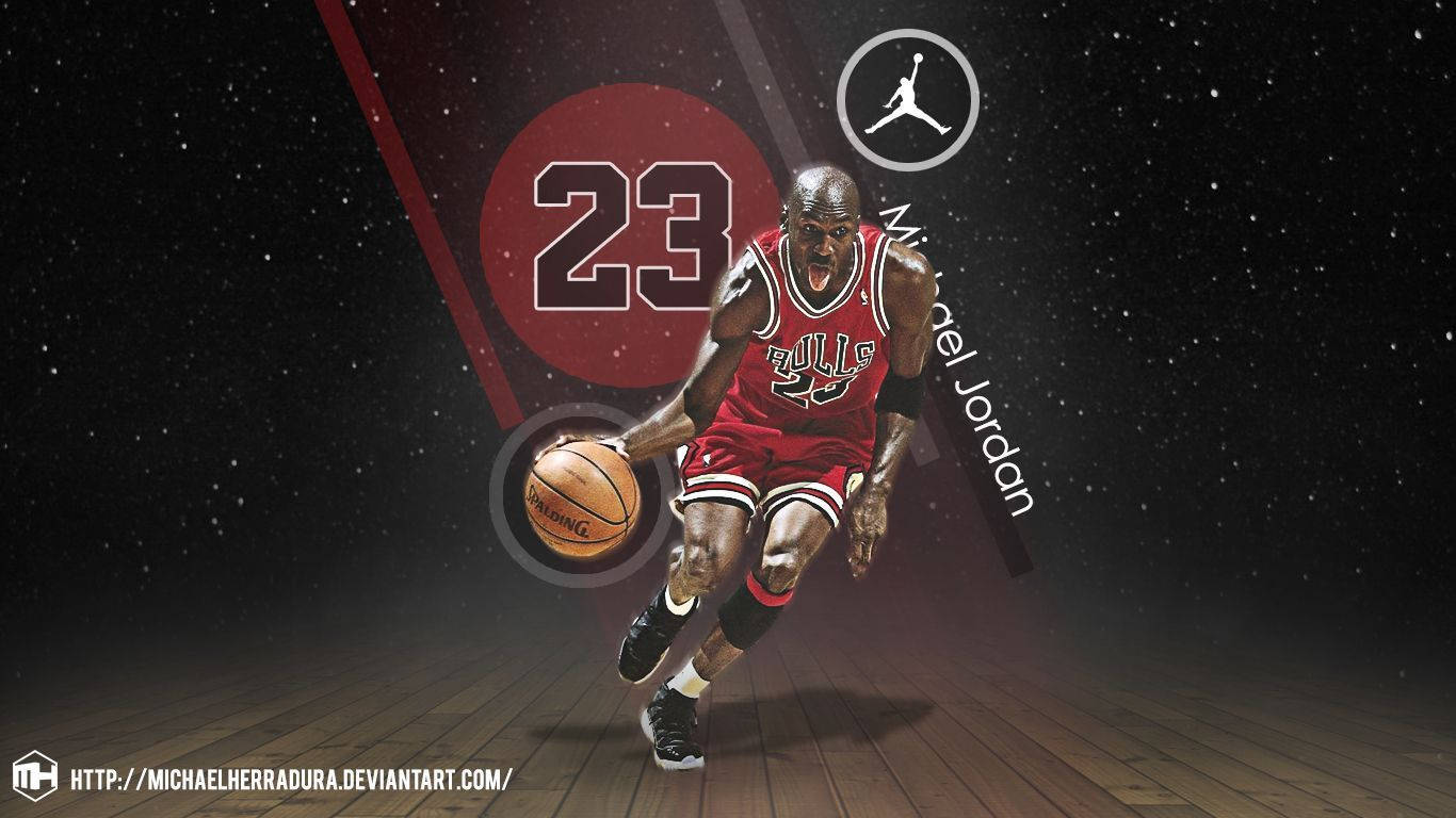 Michael Jordan, red Bulls jersey, number 23, HD Desktop Wallpaper