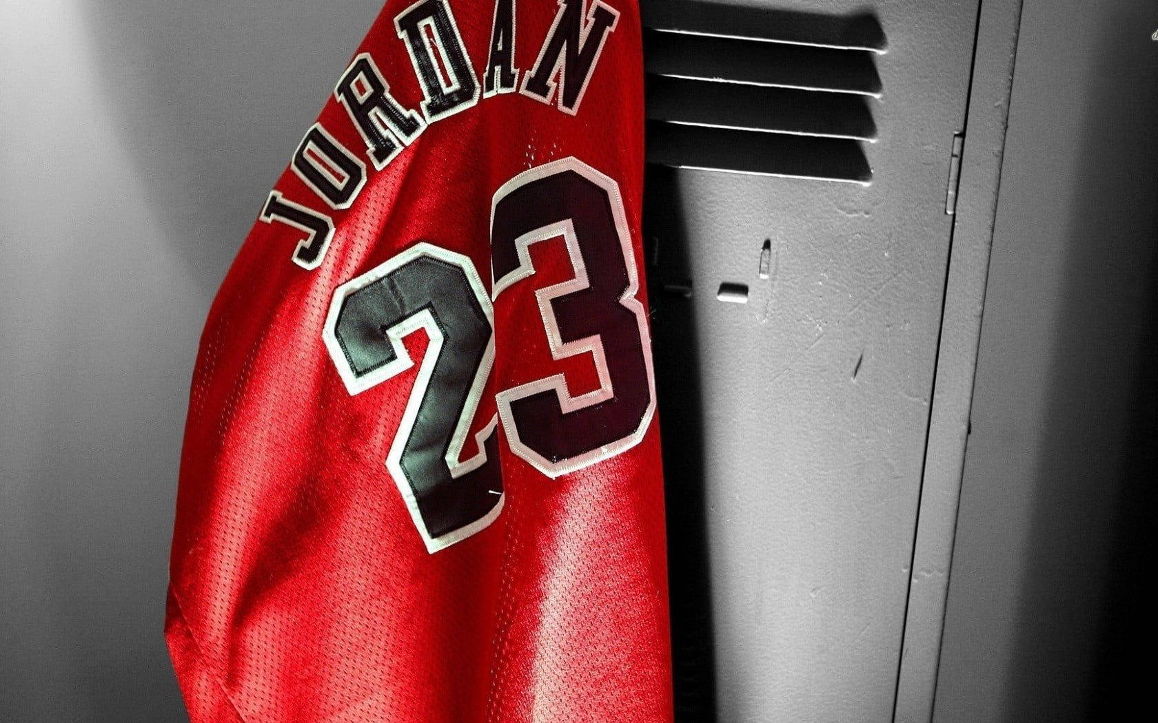 Michael Jordan, red jersey, number 23, HD Desktop Wallpaper