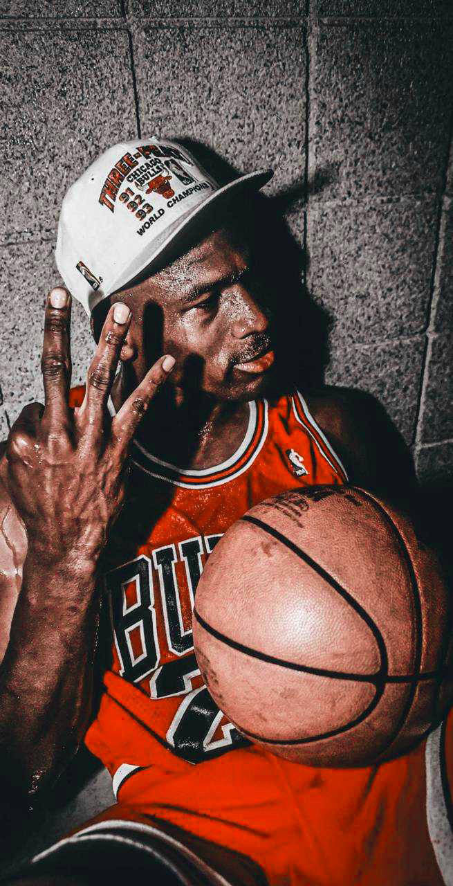 Michael Jordan, red Bulls jersey, concrete wall, HD Phone Wallpaper