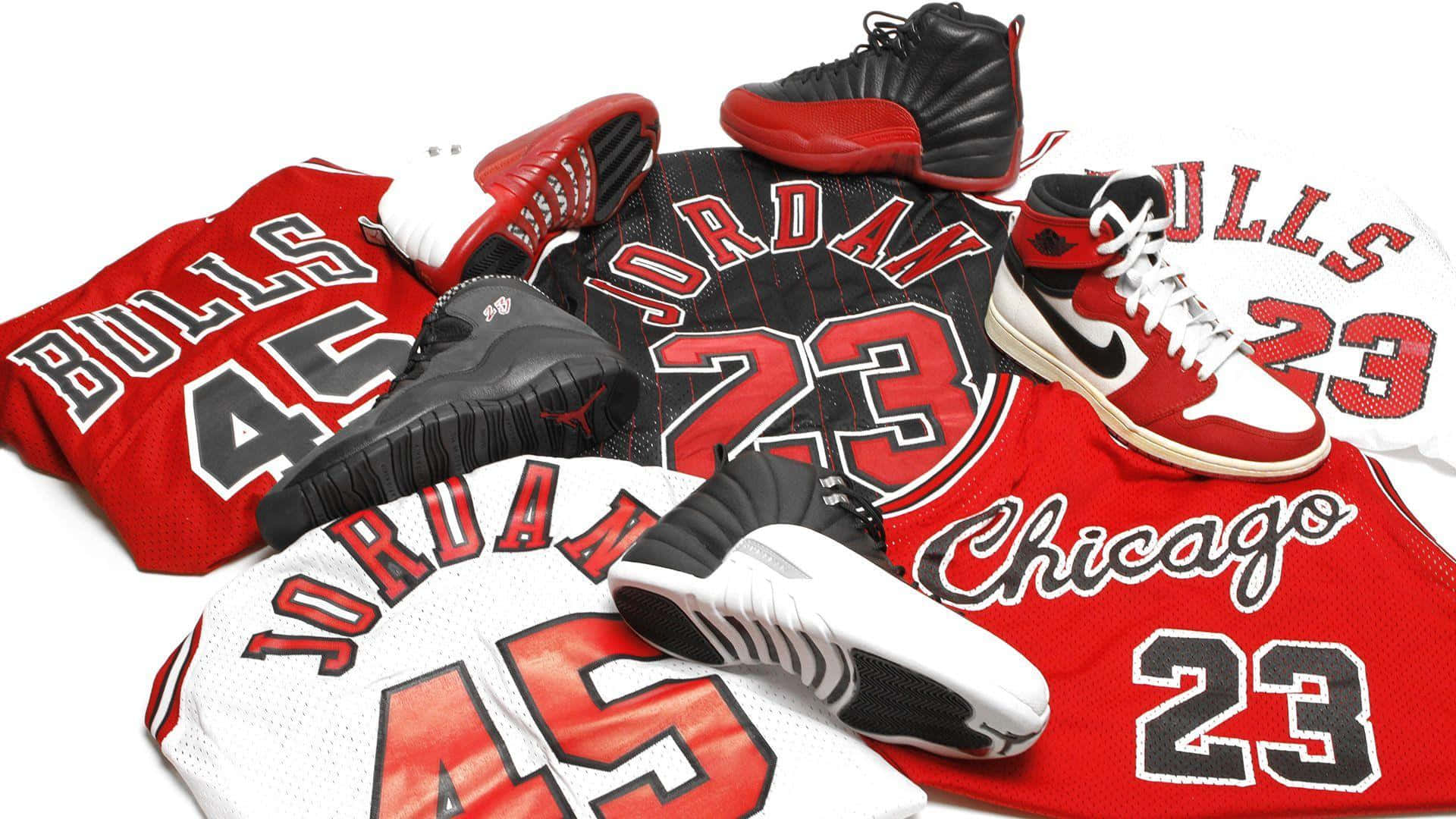 Michael Jordan Jersey, red black and white, clean white background, Full HD Desktop Wallpaper