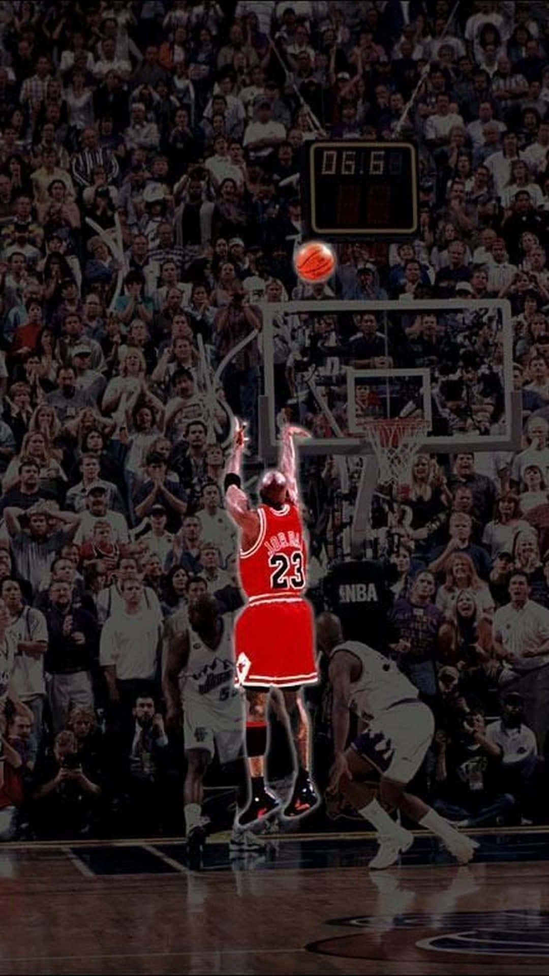 Michael Jordan, red jersey, dunk, Full HD Phone Wallpaper