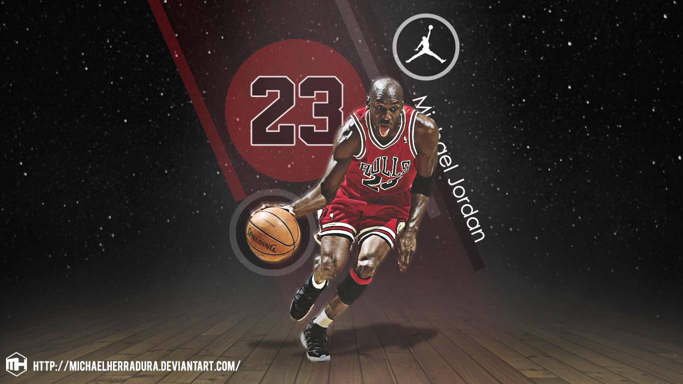 Michael Jordan, red Bulls jersey, number 23, HD Desktop Wallpaper