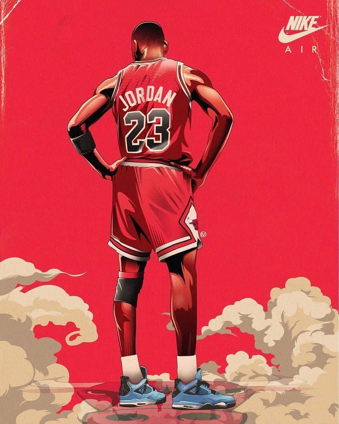 Michael Jordan, Jordan 23 jersey, red background, HD Phone Wallpaper