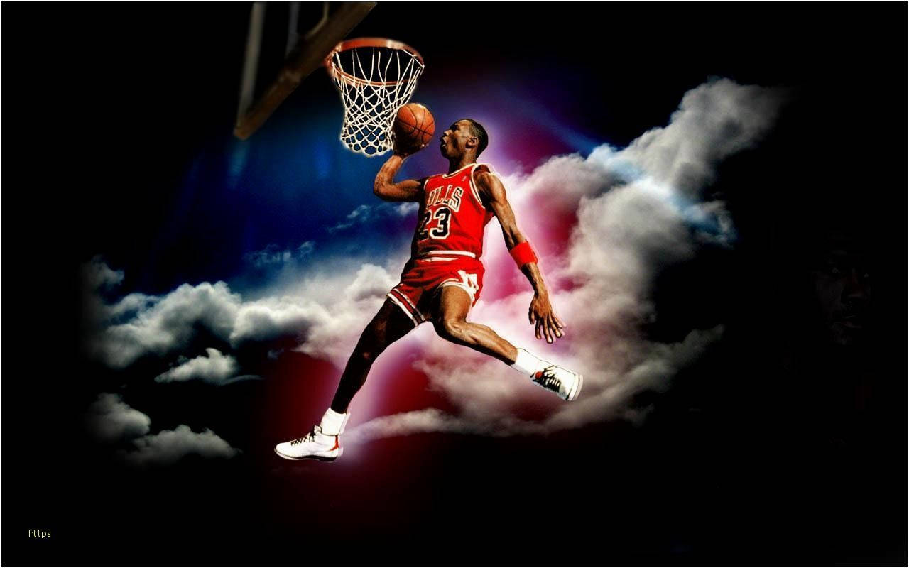 Michael Jordan, red Bulls jersey, dunking a basketball, HD Desktop Wallpaper
