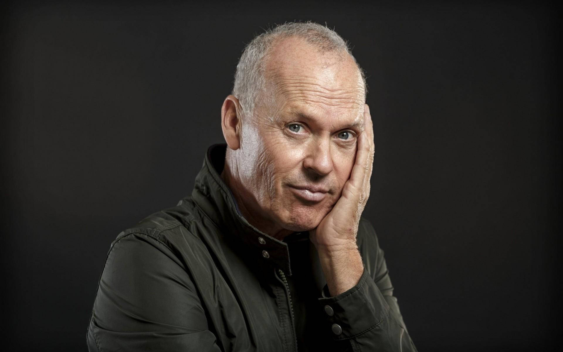 Michael Keaton, gray hair, dark background, Full HD Desktop Wallpaper