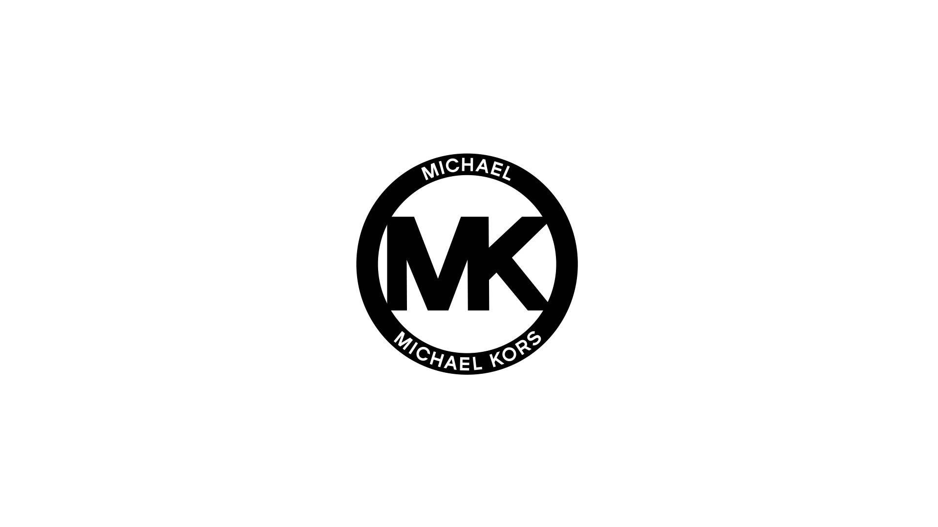 Michael Kors, minimalist logo, black and white, Full HD Desktop Wallpaper