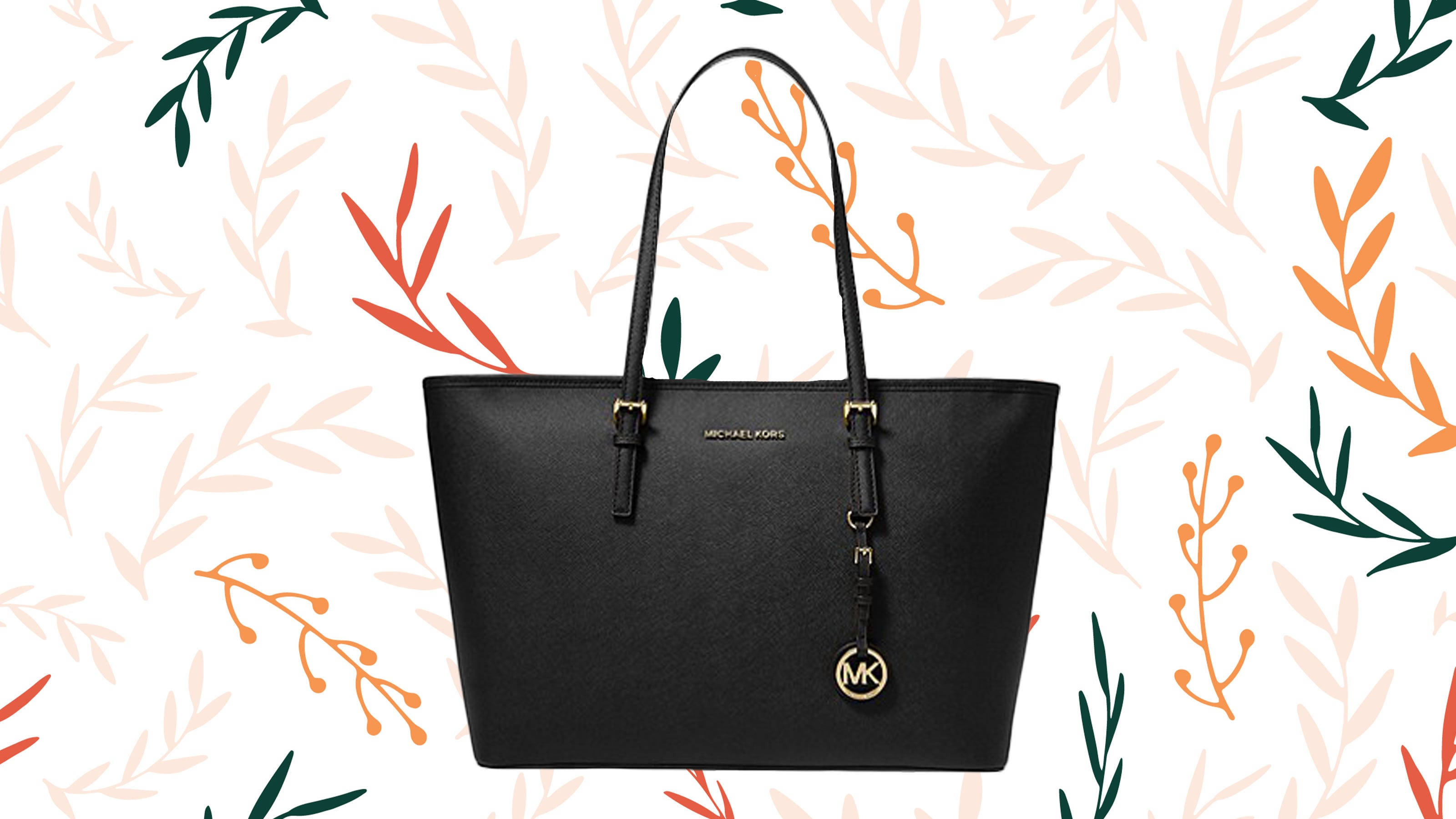 Michael Kors, Elegant Black Tote Bag, gold hardware, 2K Desktop Wallpaper