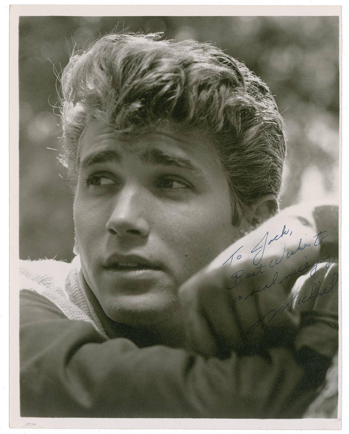 Michael Landon, vintage polaroid, black and white portrait, HD Phone Wallpaper