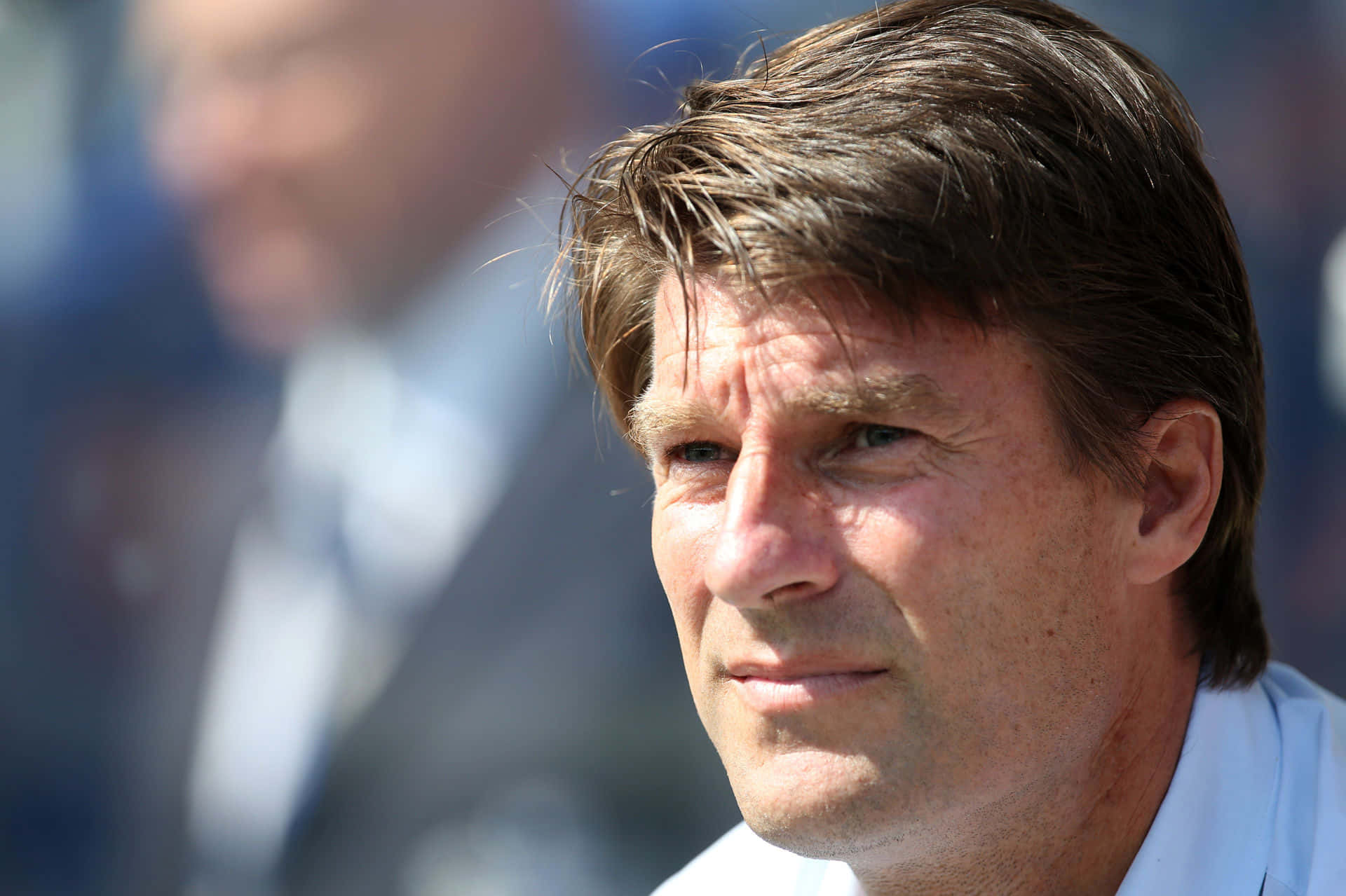 Michael Laudrup, tousled brown hair, thoughtful expression, Full HD Desktop Wallpaper