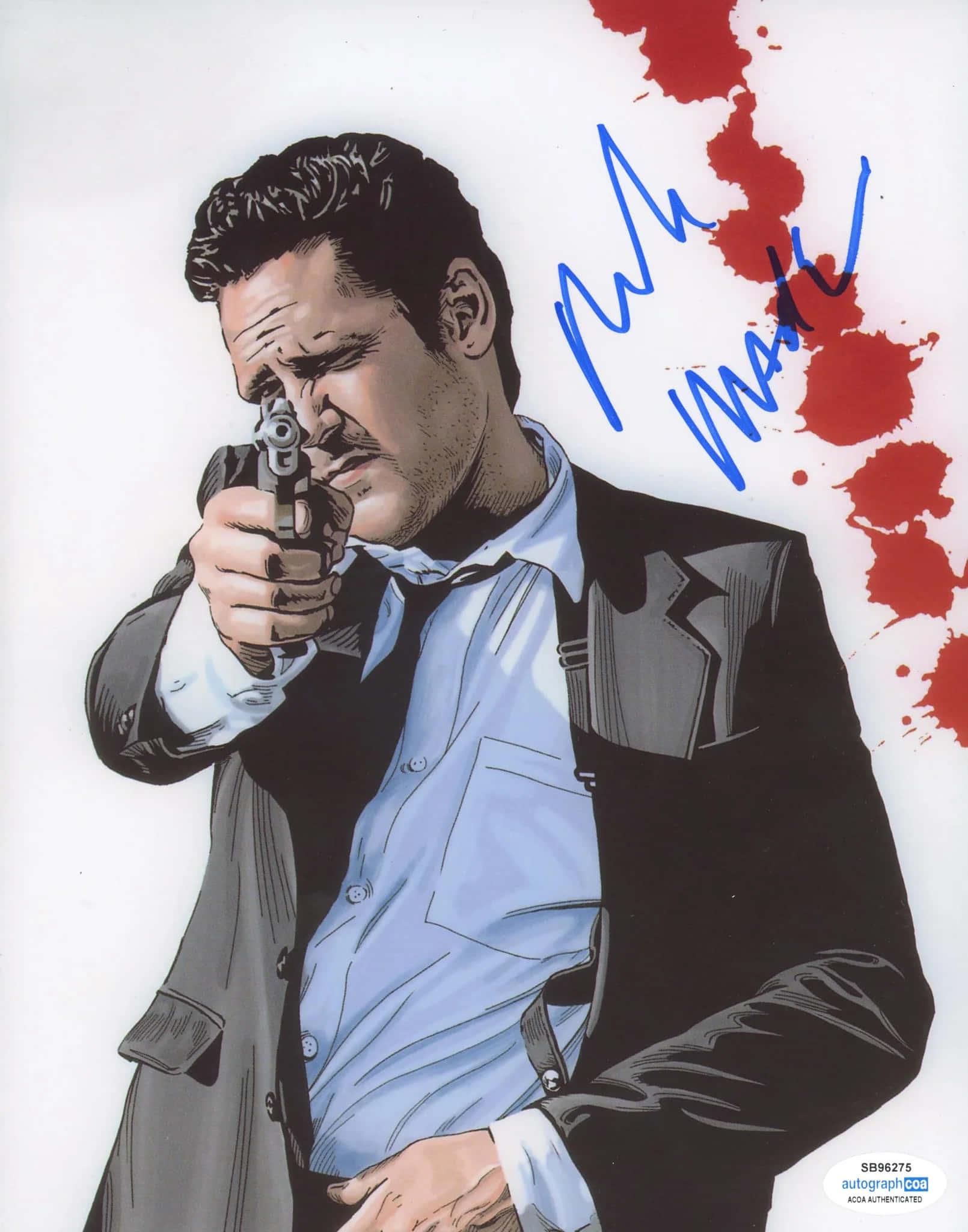 Michael Madsen, comic book style, suit, Full HD Phone Wallpaper