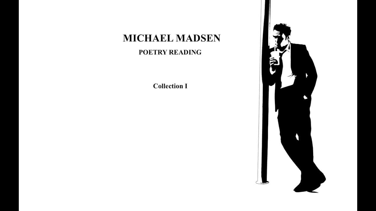Michael Madsen, poetry reading, black and white cover, HD Desktop Wallpaper