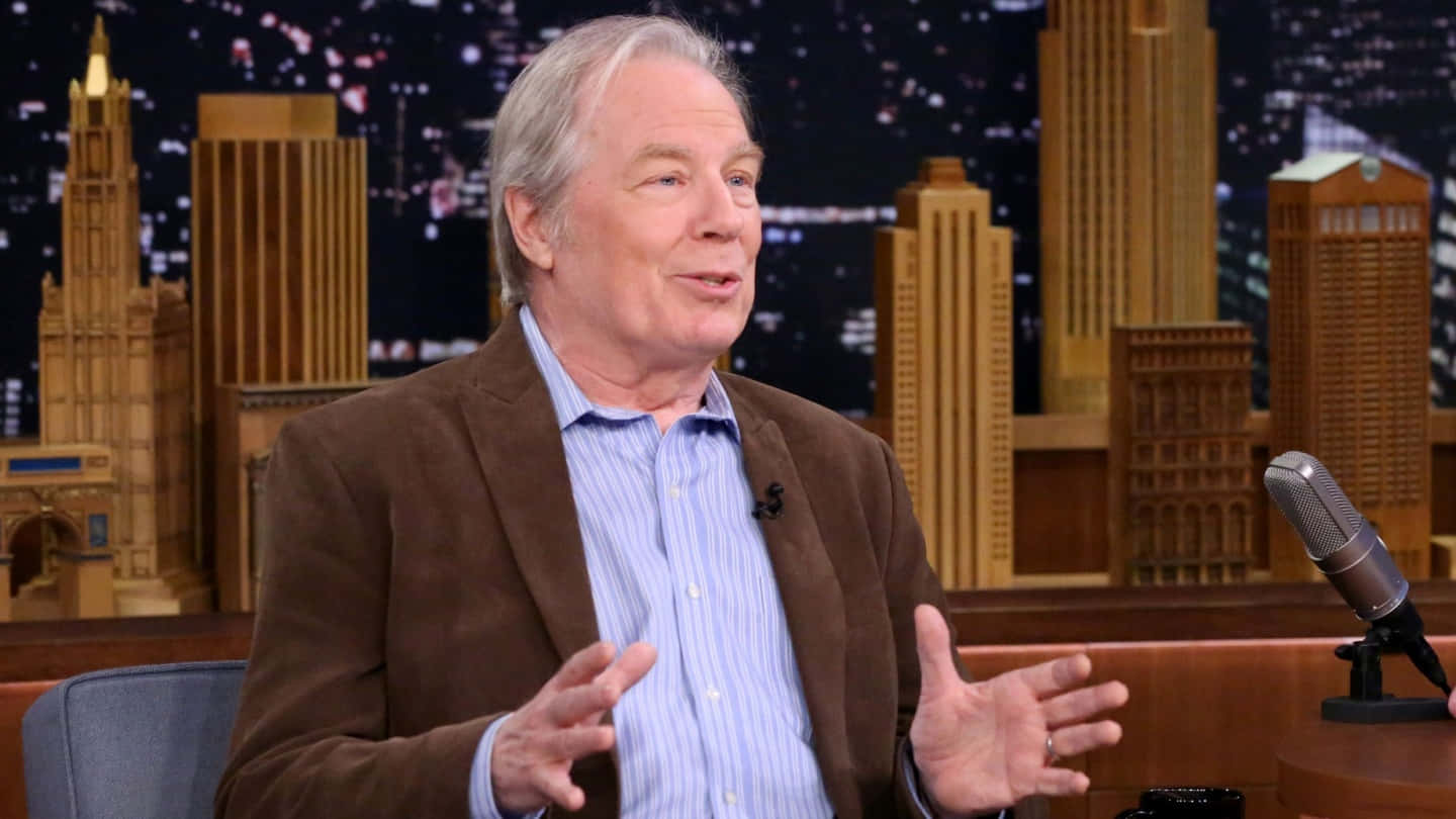 Michael McKean, brown blazer, talk show set, HD Desktop Wallpaper