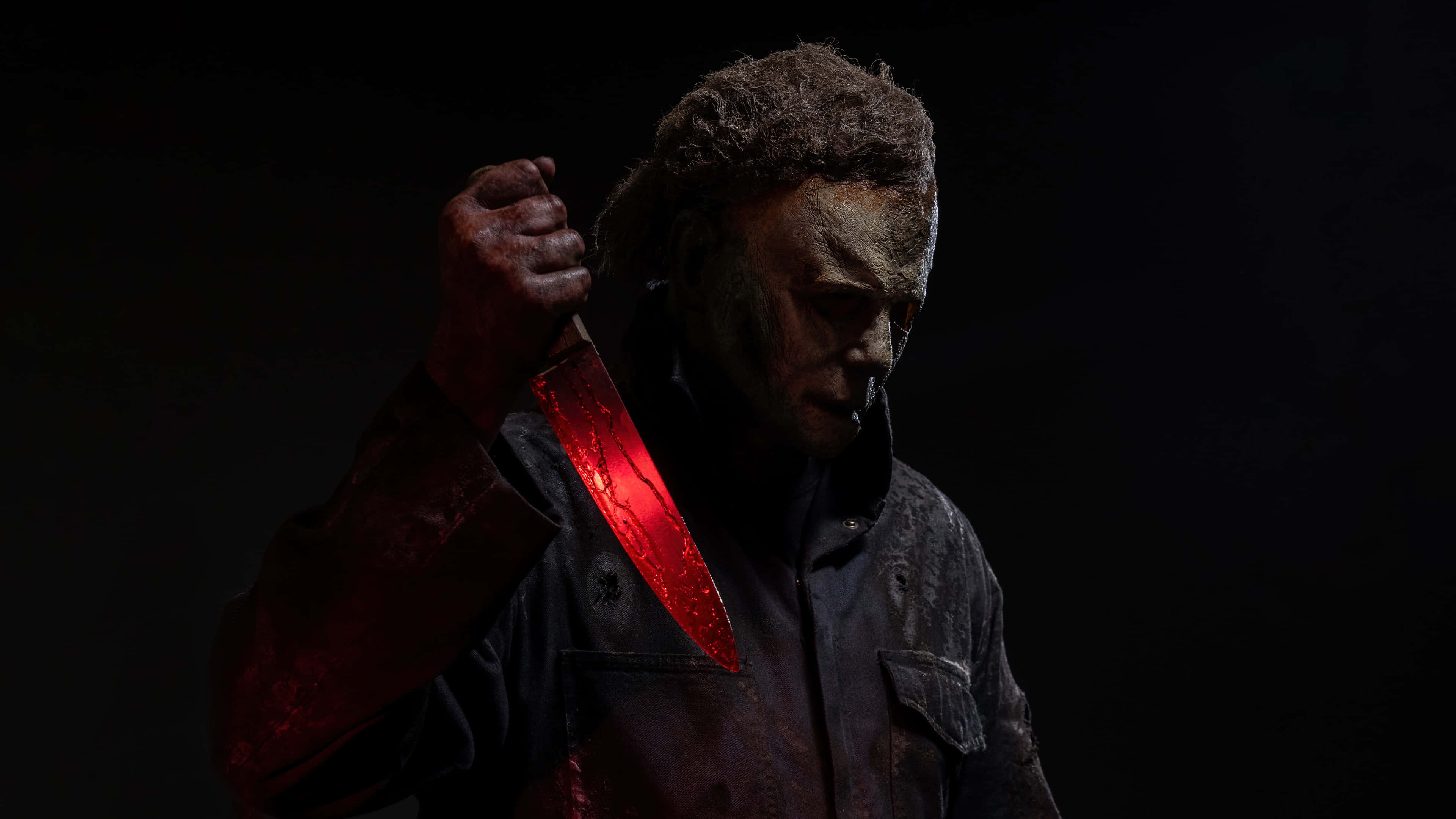Michael Myers, bloody knife, dark jacket, 4K Desktop Wallpaper
