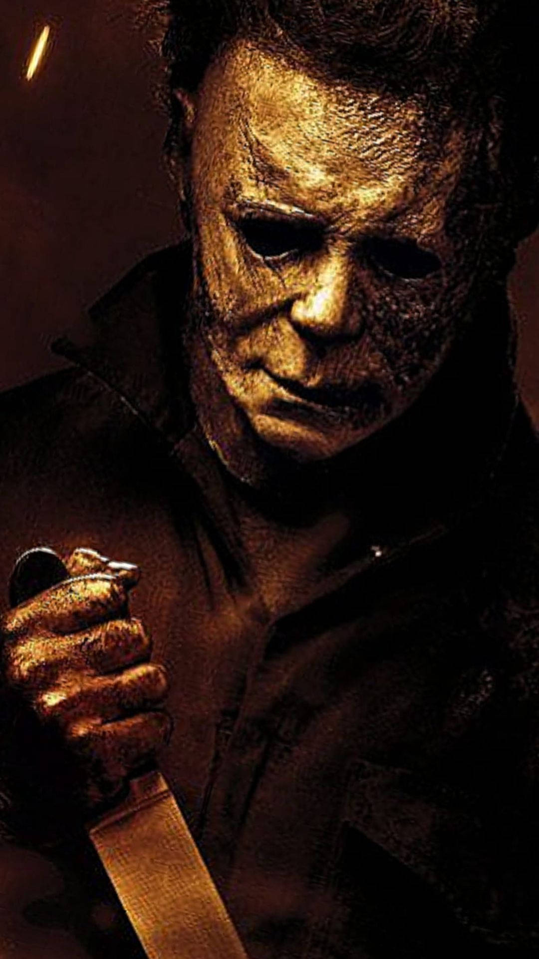 Michael Myers, iPhone, bloody knife, Full HD Phone Wallpaper