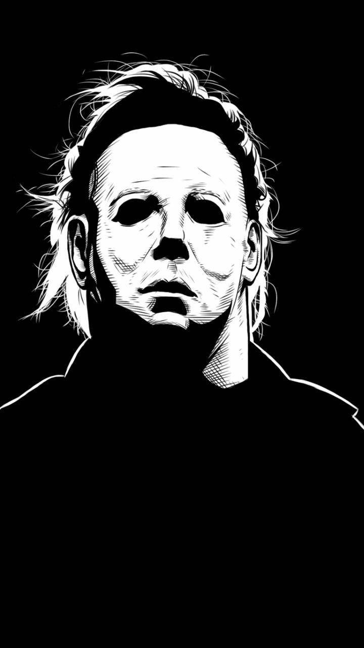 Michael Myers, black and white, blank mask, HD Phone Wallpaper