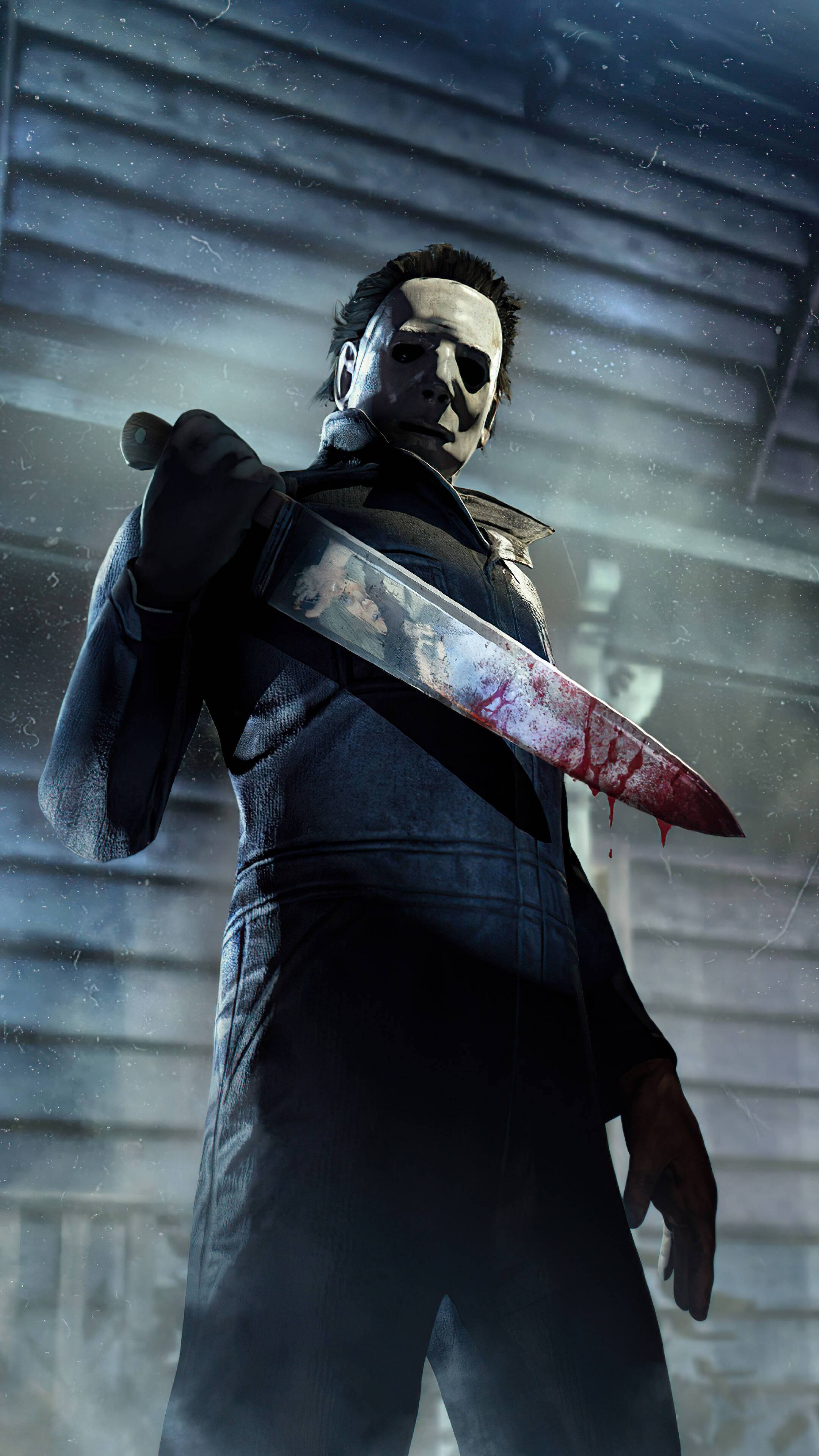 Michael Myers, bloody knife, iPhone, 4K Phone Wallpaper