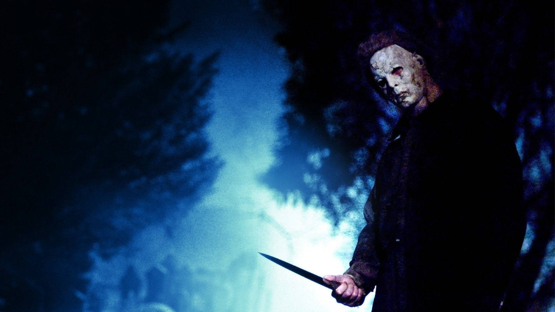 Michael Myers, red eyes, knife, Full HD Desktop Wallpaper