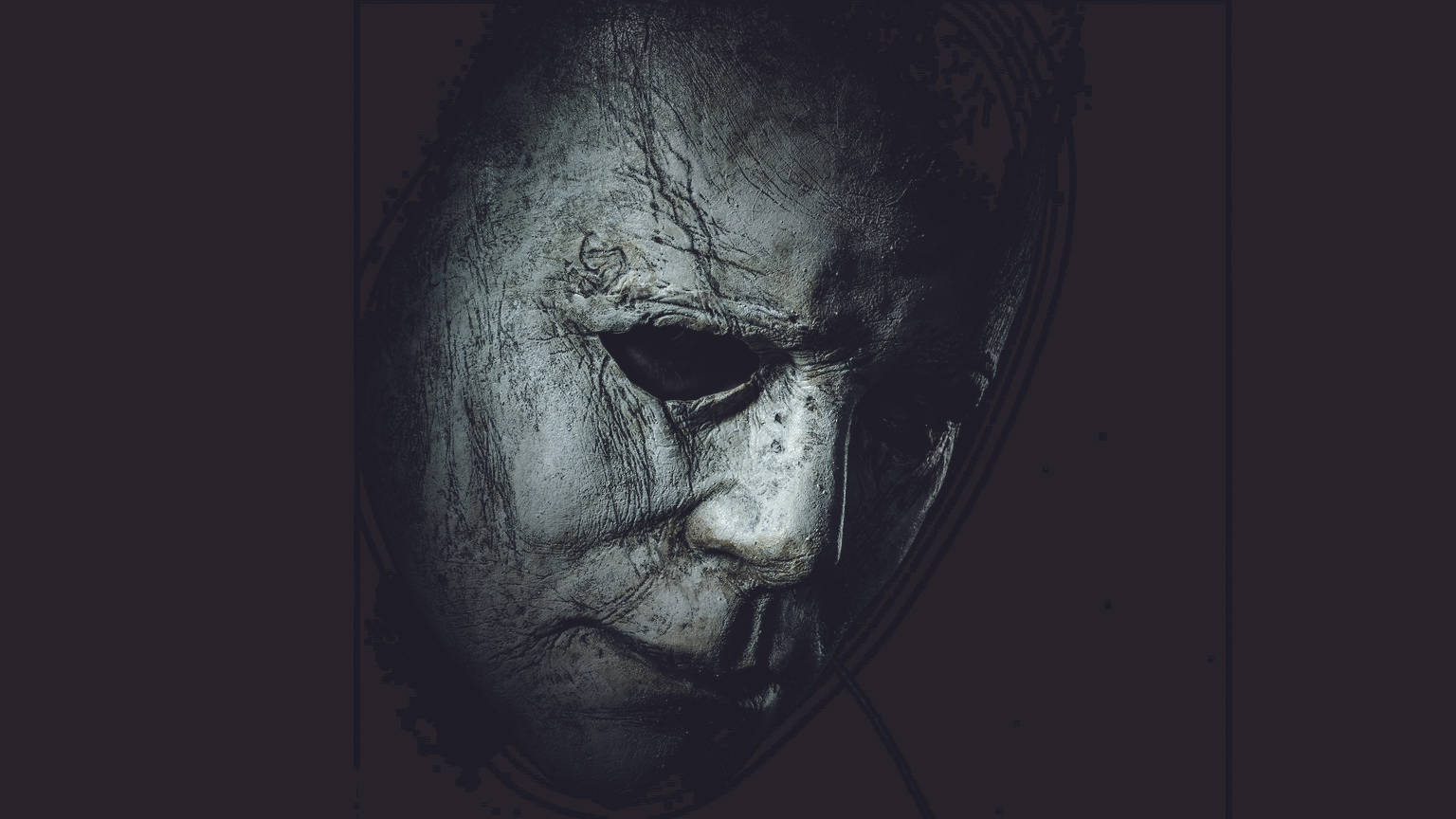 Michael Myers mask, white mask, deep cracks, HD Desktop Wallpaper