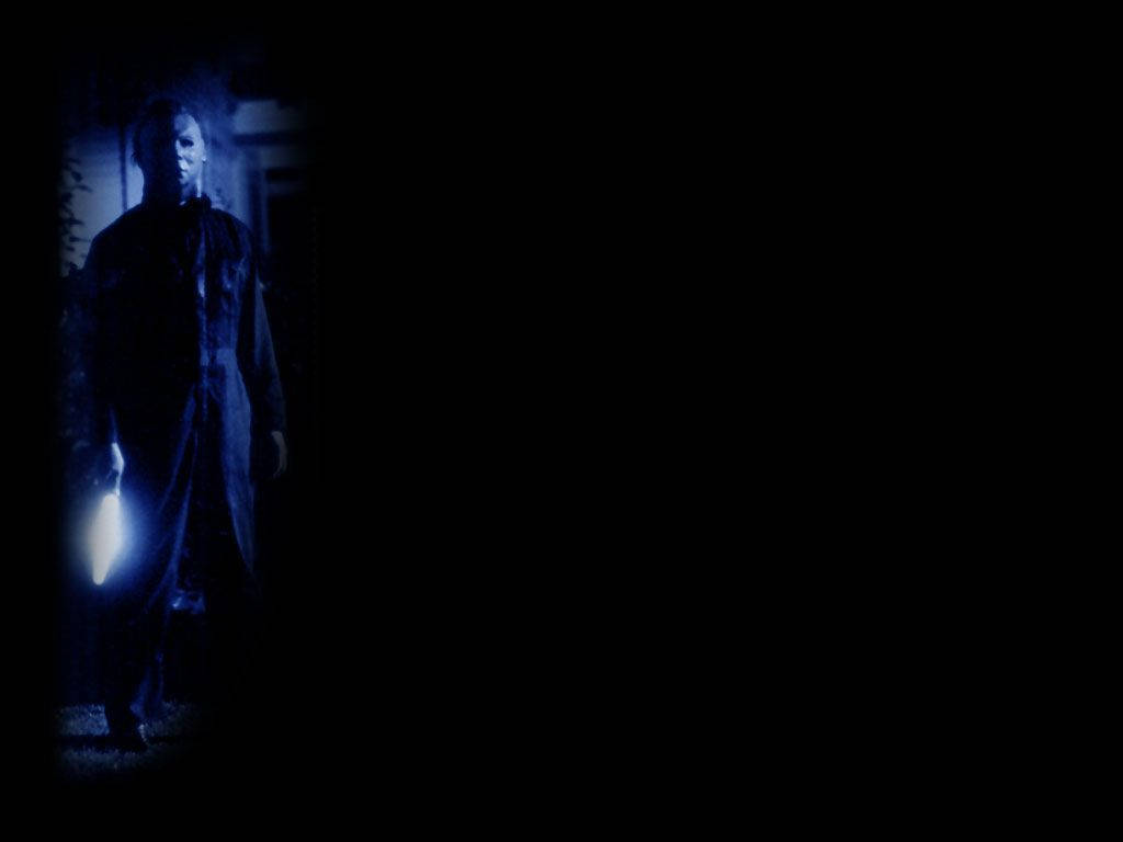 Michael Myers, dark coat, glowing knife, SD Desktop Wallpaper