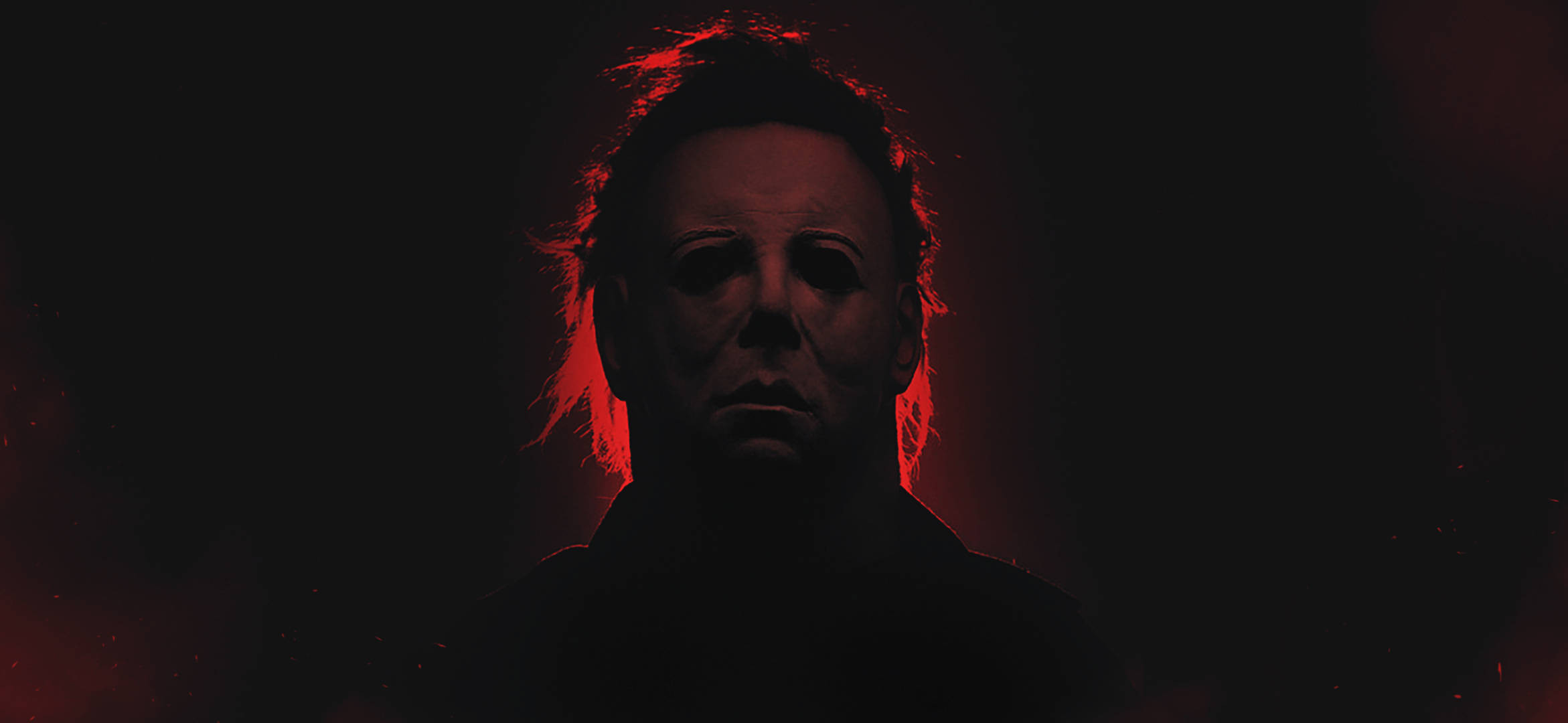 Michael Myers, white mask, red light, Full HD Desktop Wallpaper