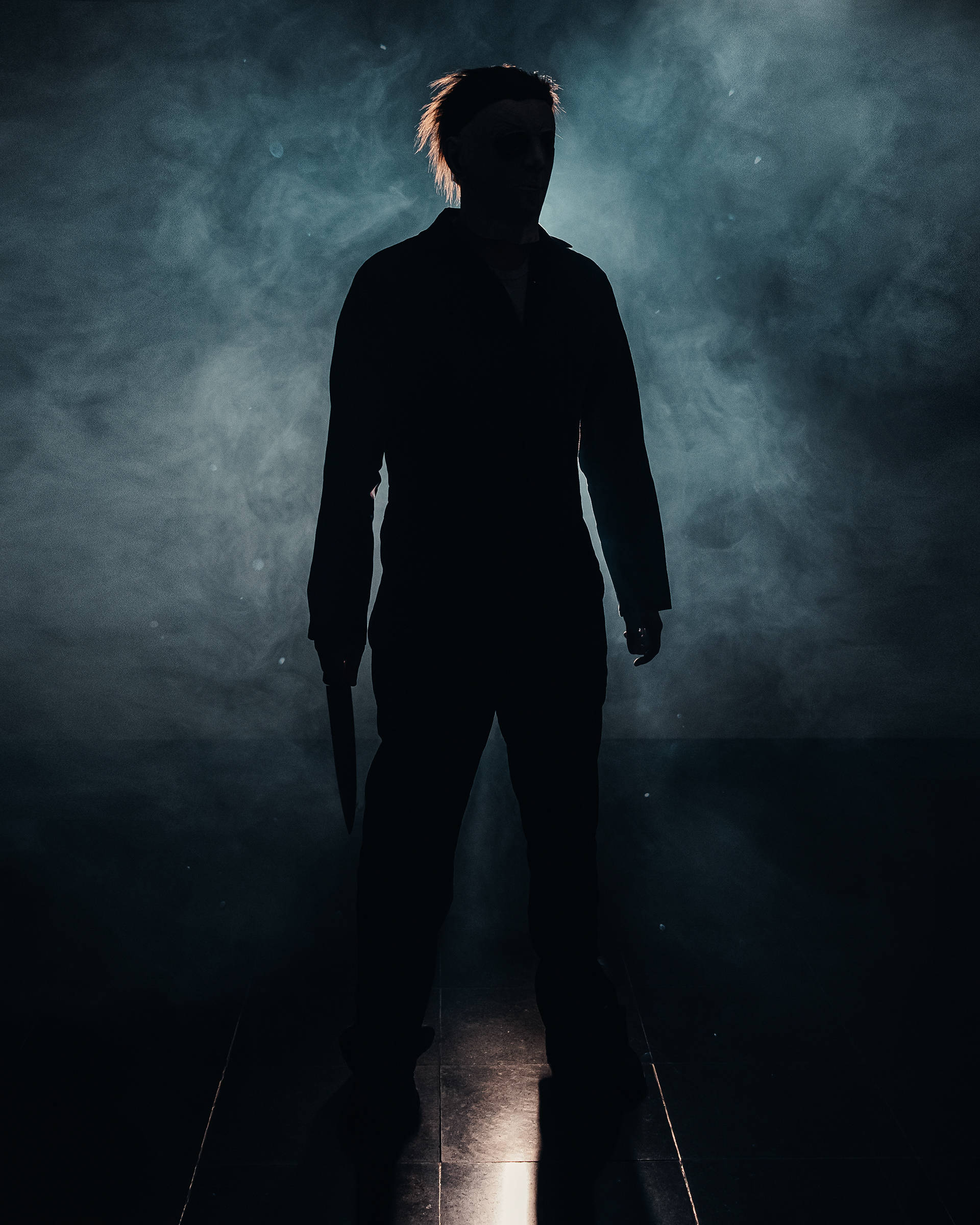Michael Myers, silhouette, knife, Full HD Phone Wallpaper