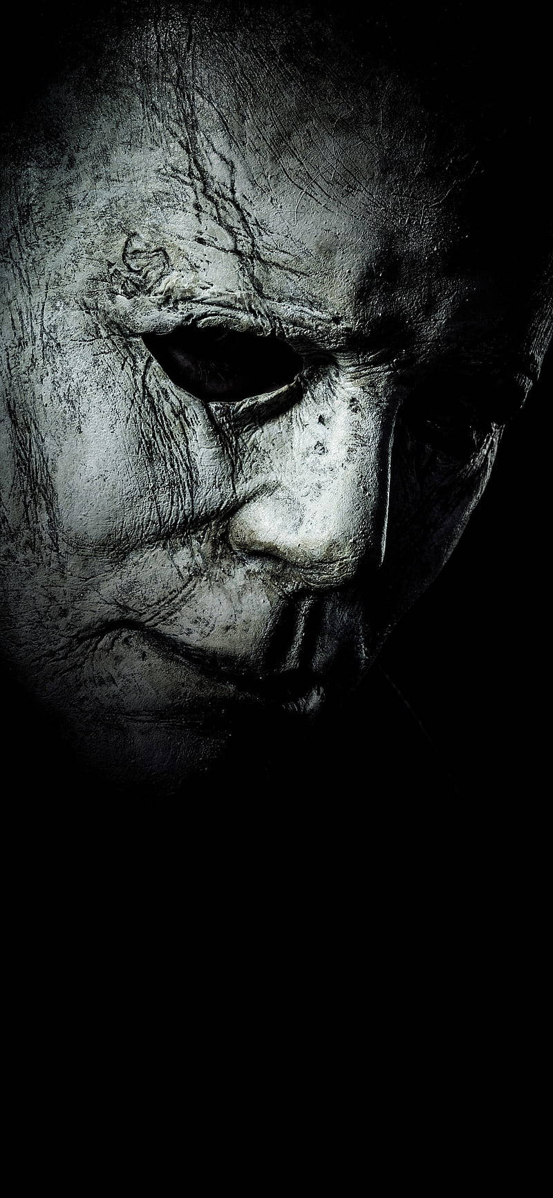 Michael Myers, scarred pale face, shadowed darkness, HD Phone Wallpaper