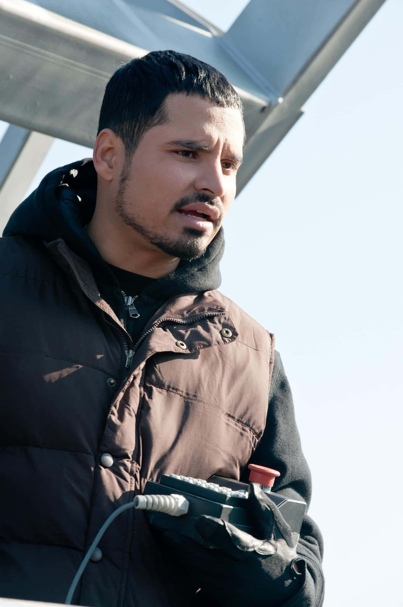 Michael Peña, puffer vest, gloves, Full HD Phone Wallpaper