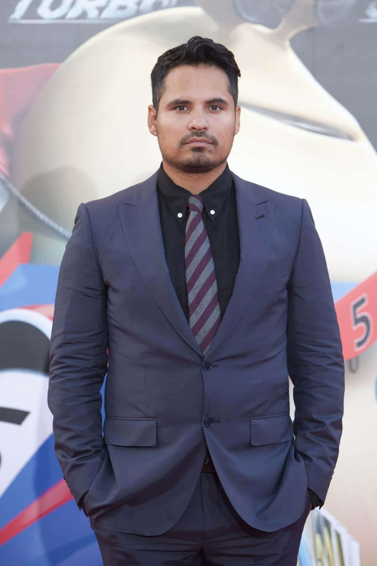 Michael Peña, navy suit, striped tie, Full HD Phone Wallpaper