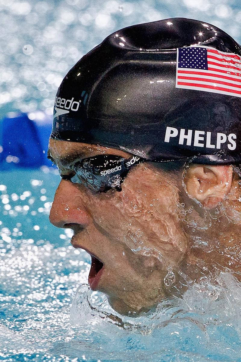 Michael Phelps, swimmer, mid-stroke, SD Phone Wallpaper