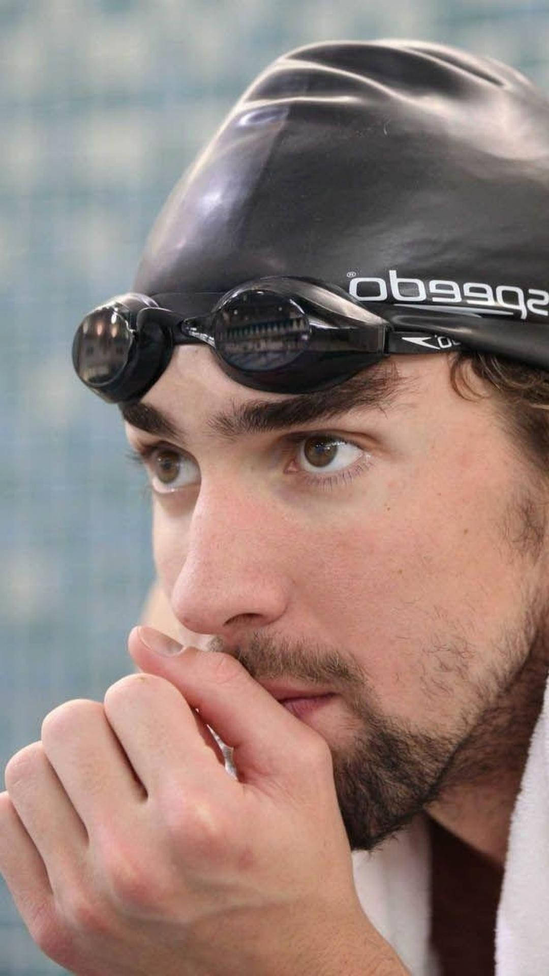 Michael Phelps, black cap, goggles, Full HD Phone Wallpaper