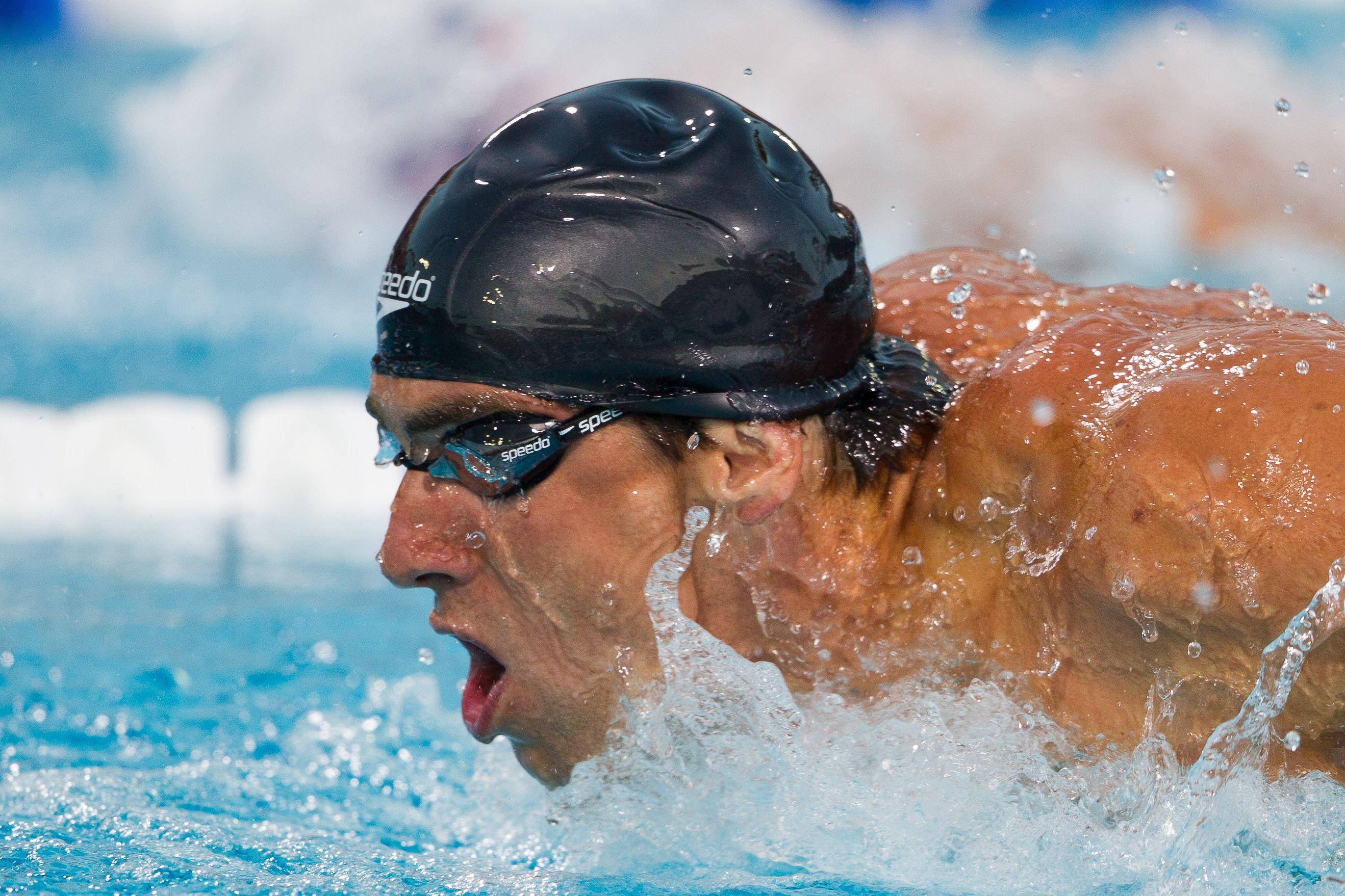 Michael Phelps, black cap, goggles, 2K Desktop Wallpaper