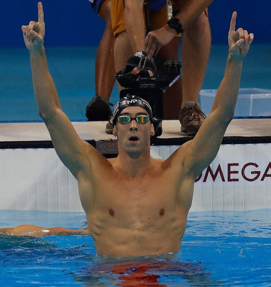 Michael Phelps, swimmer, pool, SD Phone Wallpaper