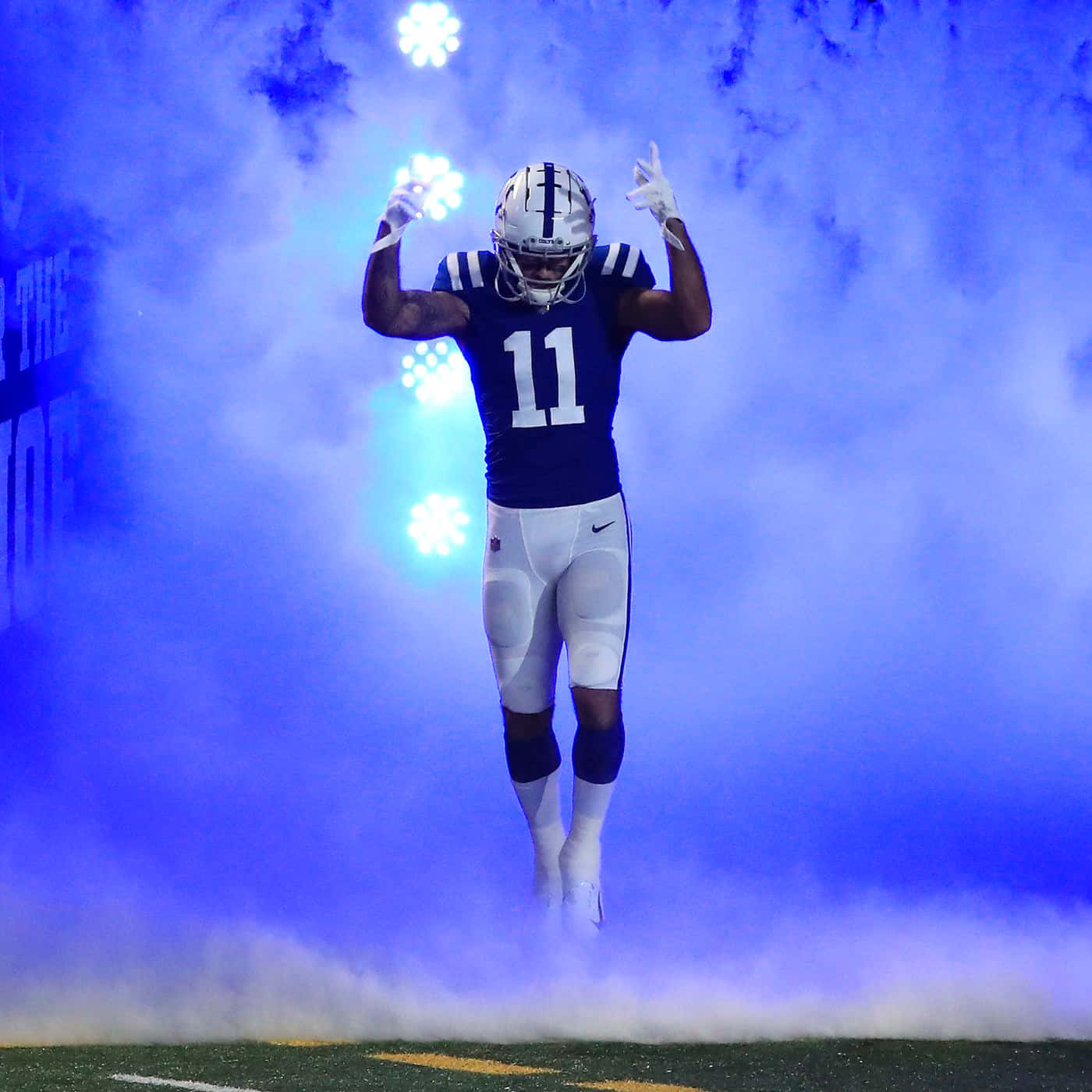Michael Pittman Jr, blue and white uniform, number 11, HD Desktop Wallpaper